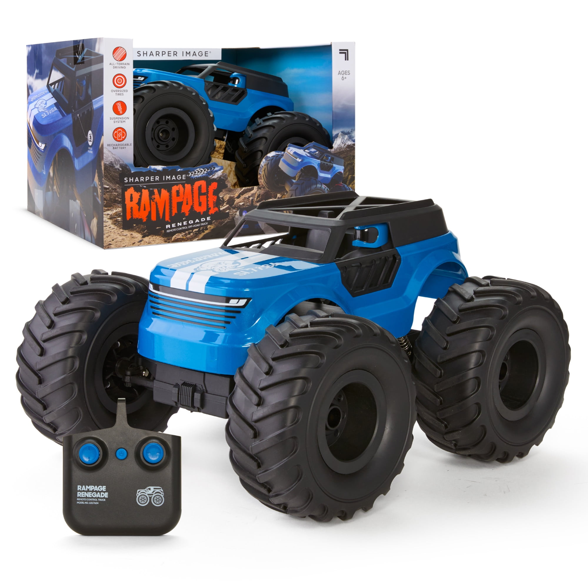 Sharper Image® Rampage Renegade Remote Control Off-Road Truck, All-Terrain Driving with Full-Control Steering & Oversized Tires
