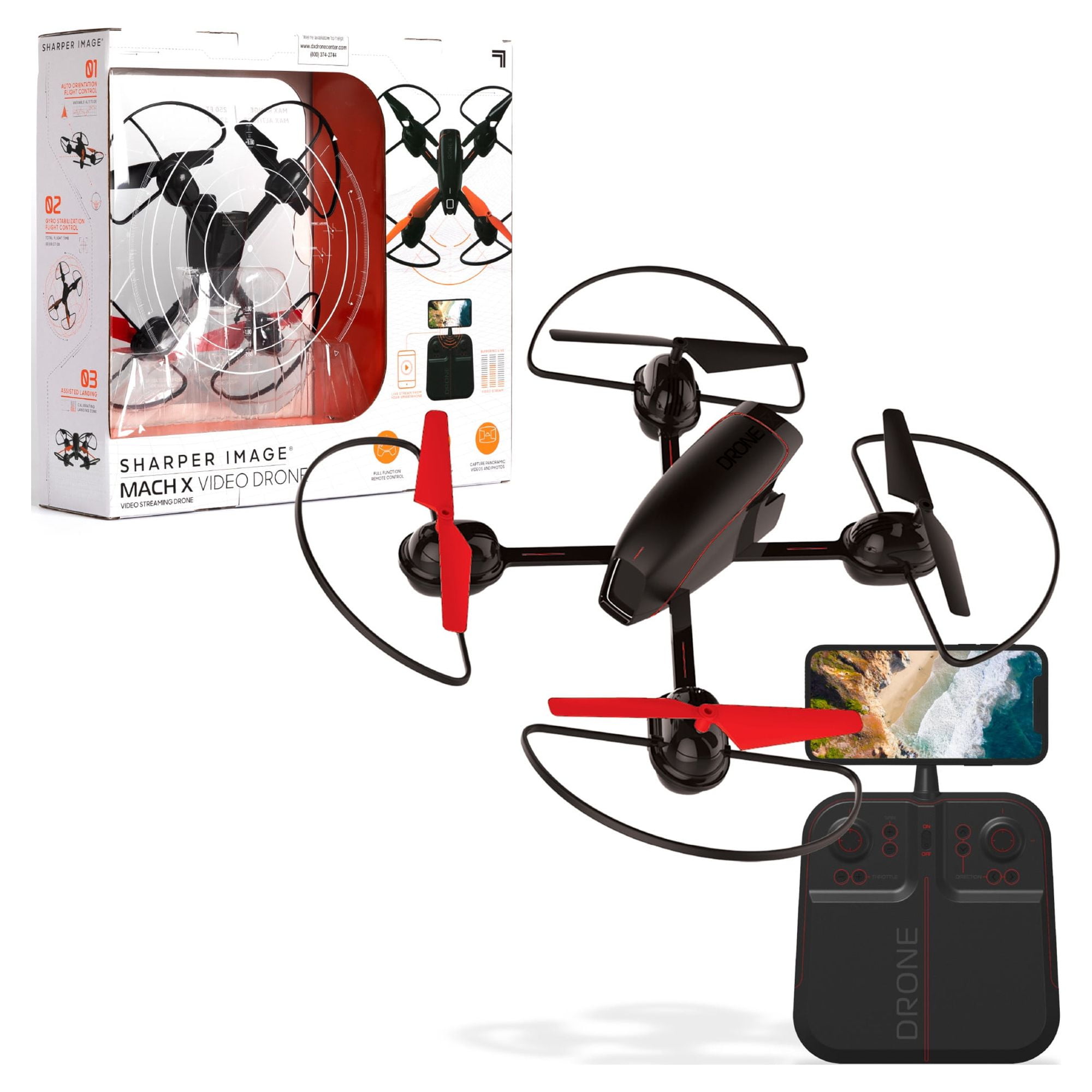 Sharper Image® 10" Mach X Drone with Streaming Camera, 2.4 GHz, Auto-Orientation Control
