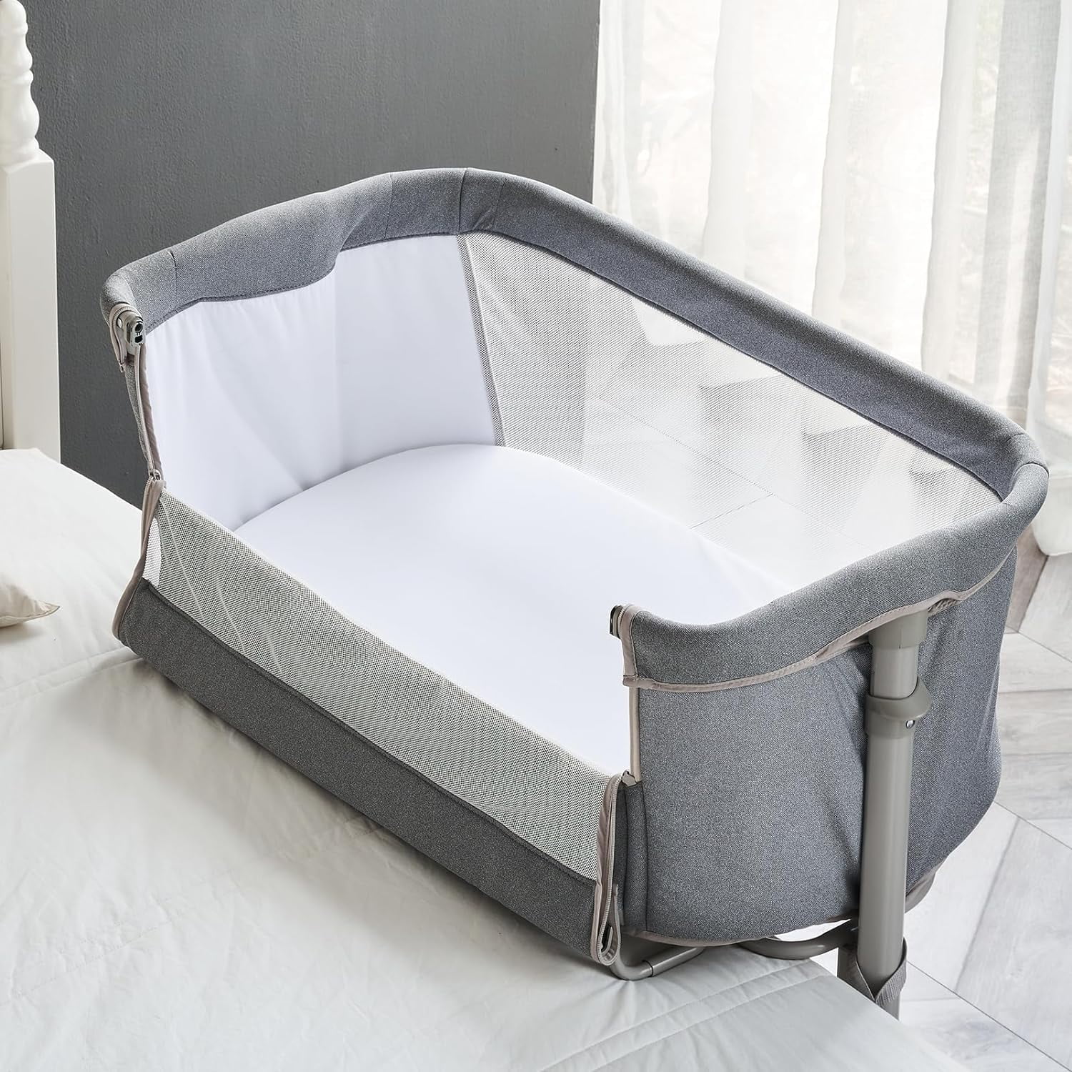 RONBEI Bassinet, Baby Bassinet Bedside Sleeper, Bedside Crib for Baby Infants Unisex