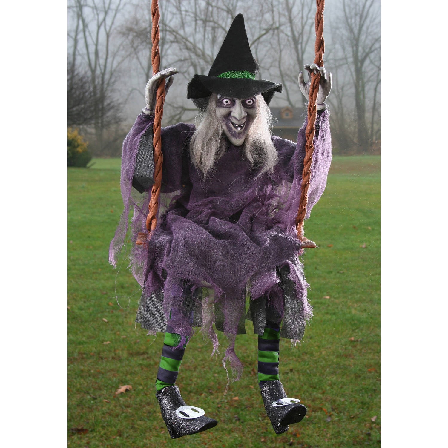 Swinging Witch Tall Halloween Decor, 36" Tall