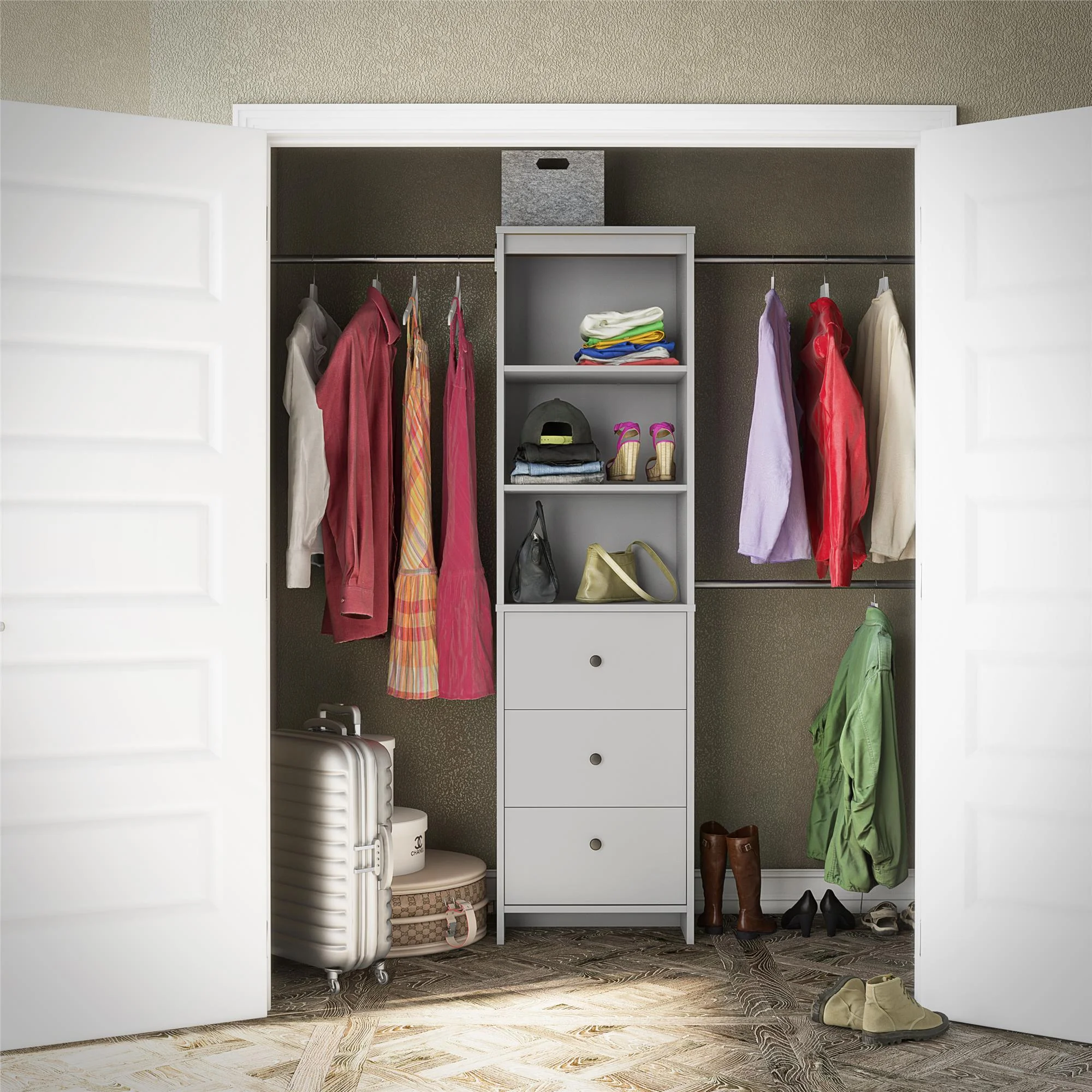 Beckett Closet Storage Organizer, Dove Gray