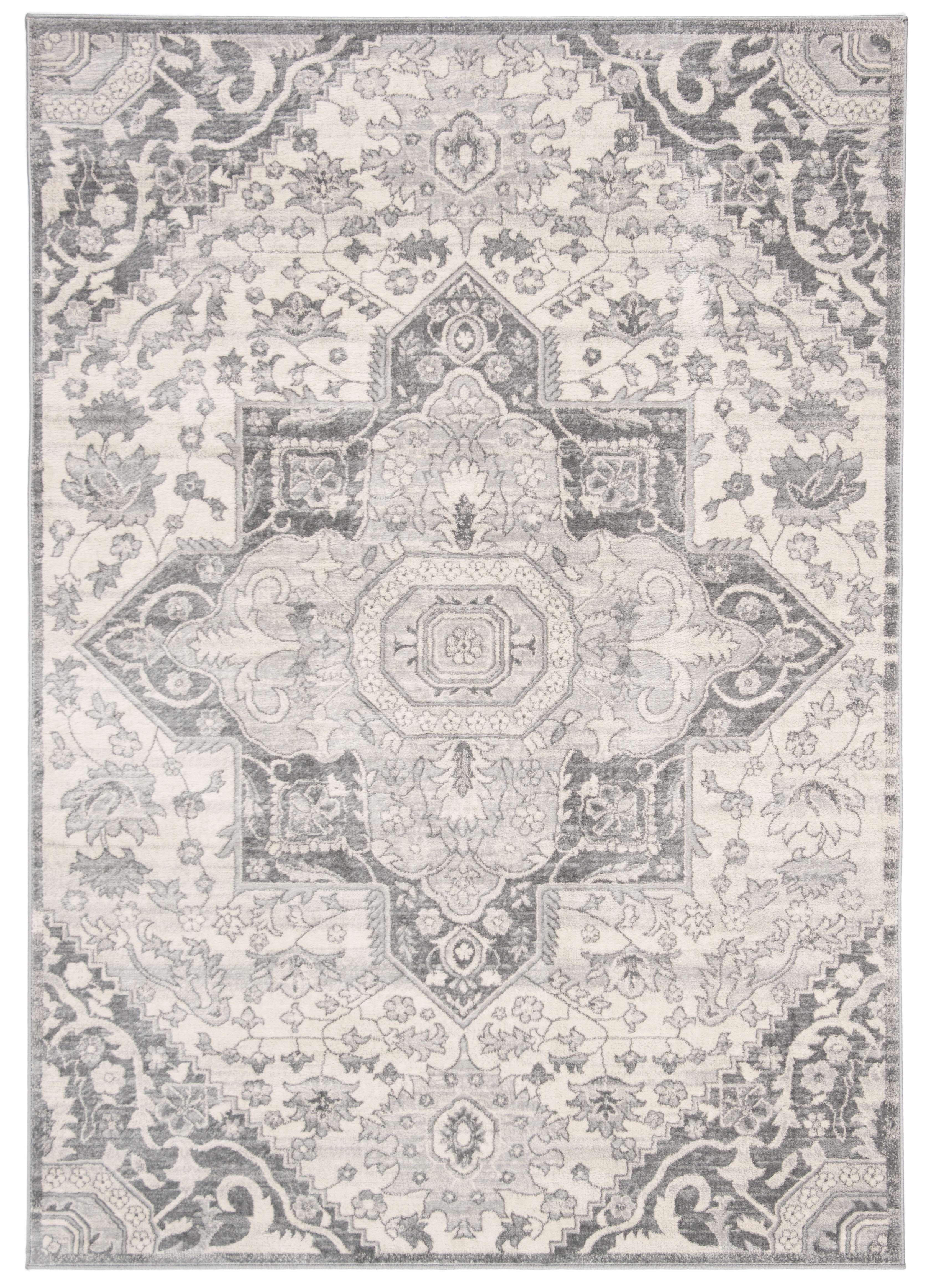 SAFAVIEH Brentwood Trecia Oriental Area Rug, Grey/Cream, 5'3" x 7'6"