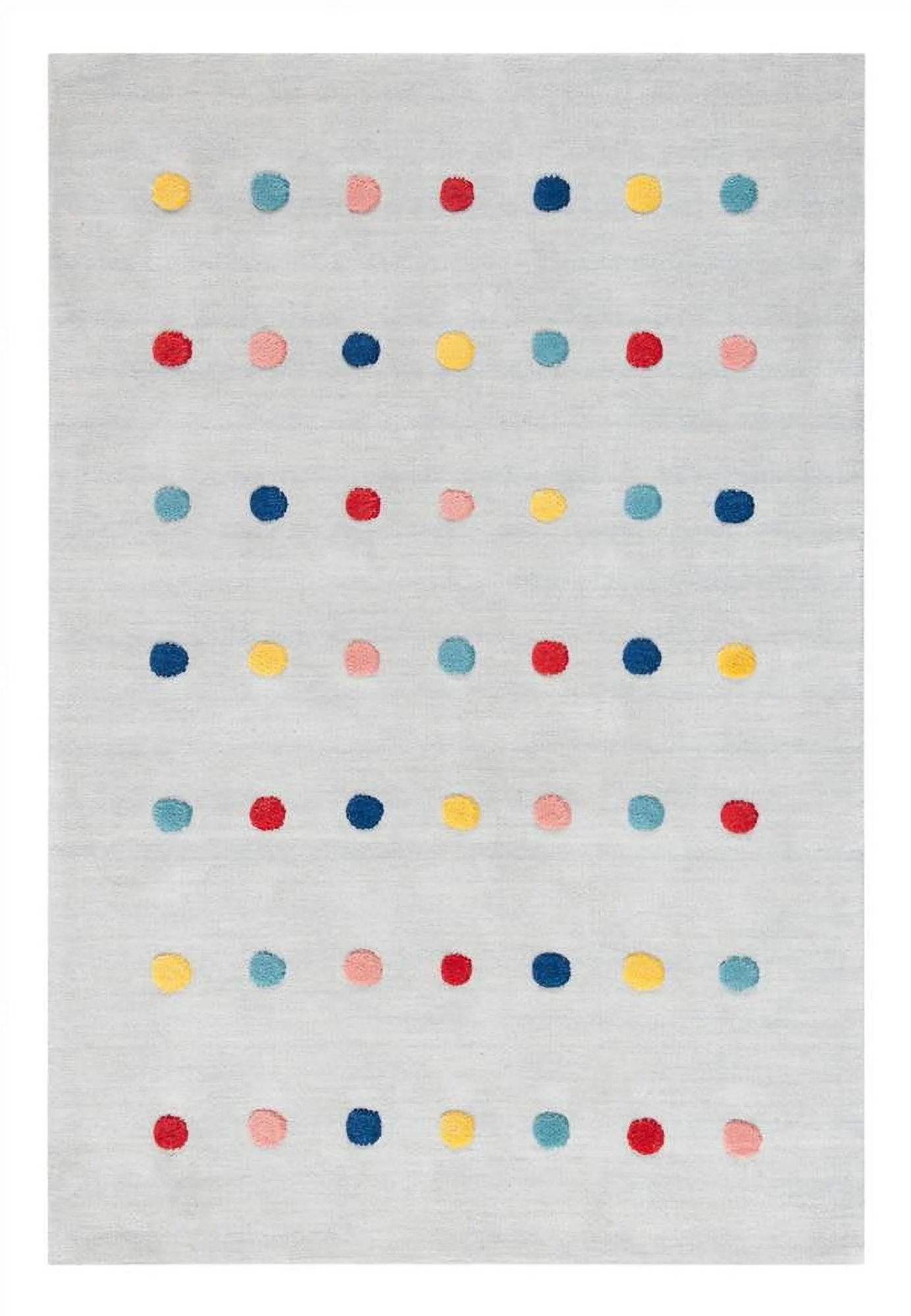 SAFAVIEH Kids Candelario Colorful Polka Dot Area Rug, Grey, 4' x 6'