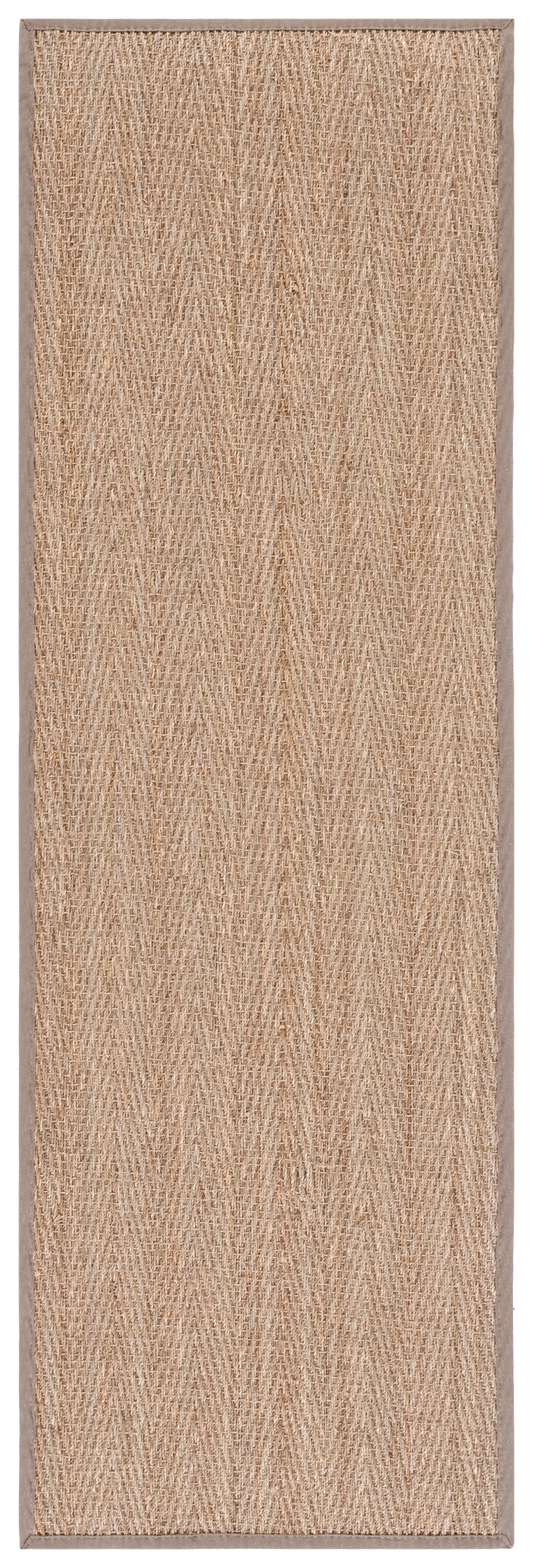SAFAVIEH Natural Fiber Maisy Solid Runner Rug, Natural/Grey, 2'6" x 8'