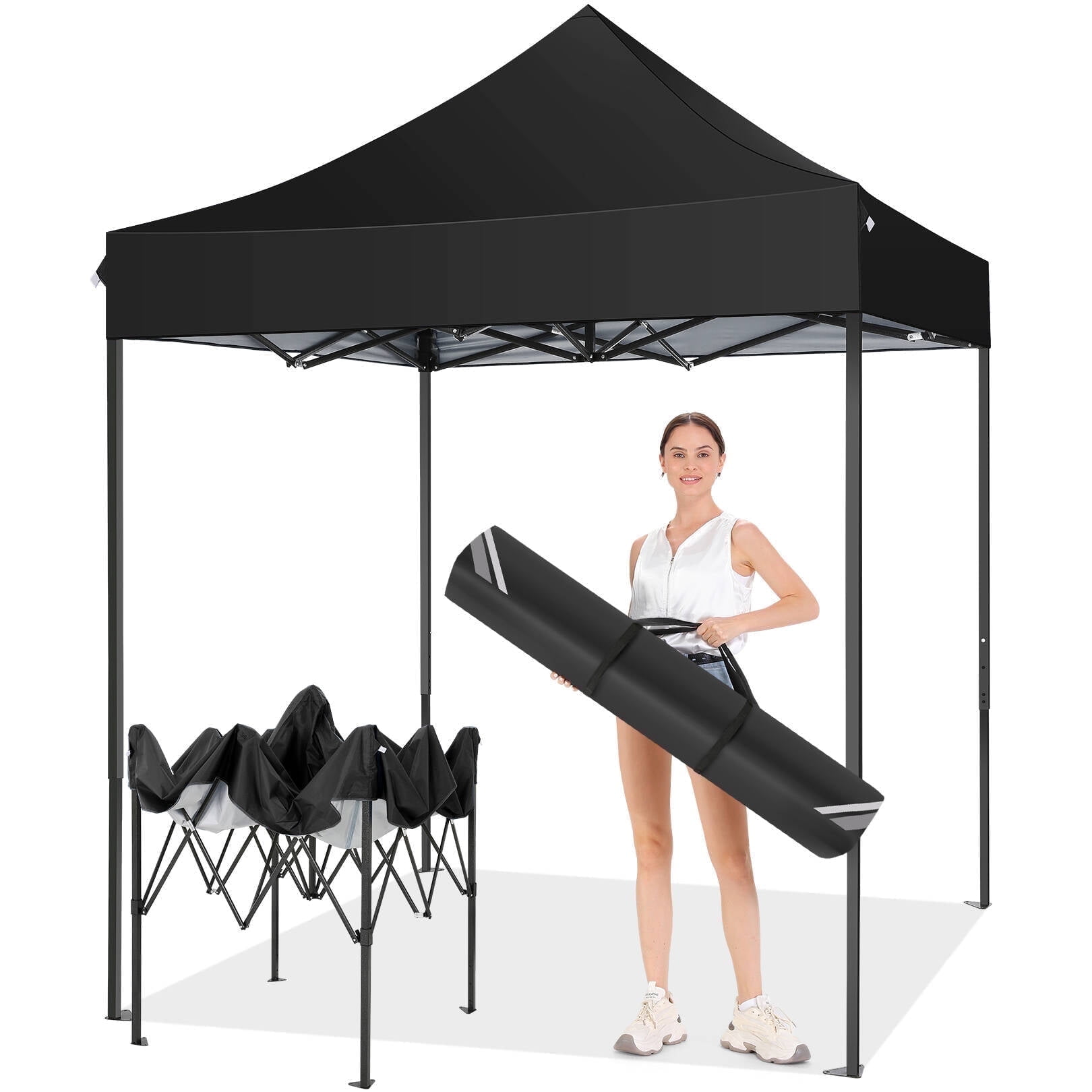 SANOPY 6.6 x 6.6 FT Pop Up Canopy Tent, Heavy Duty Canopy Easy Set up All Weather Waterproof Outdoor Canopy Tent for Parties, Beach, Garden, Camping with 1 Handbag, 3 Adjustable Heights, UPF50+