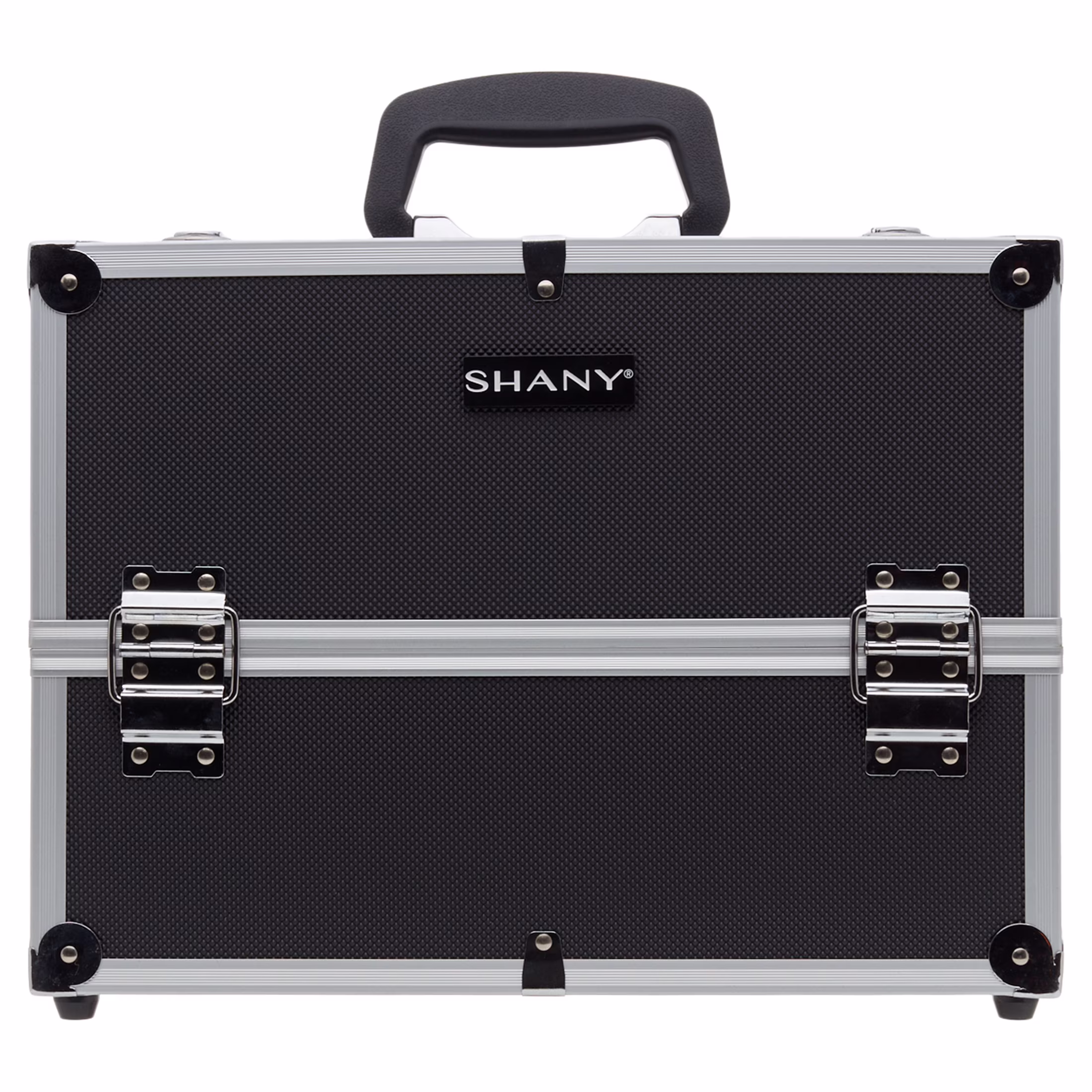SHANY Essential Pro Makeup Train Case with Shoulder Strap and Locks - Jet black