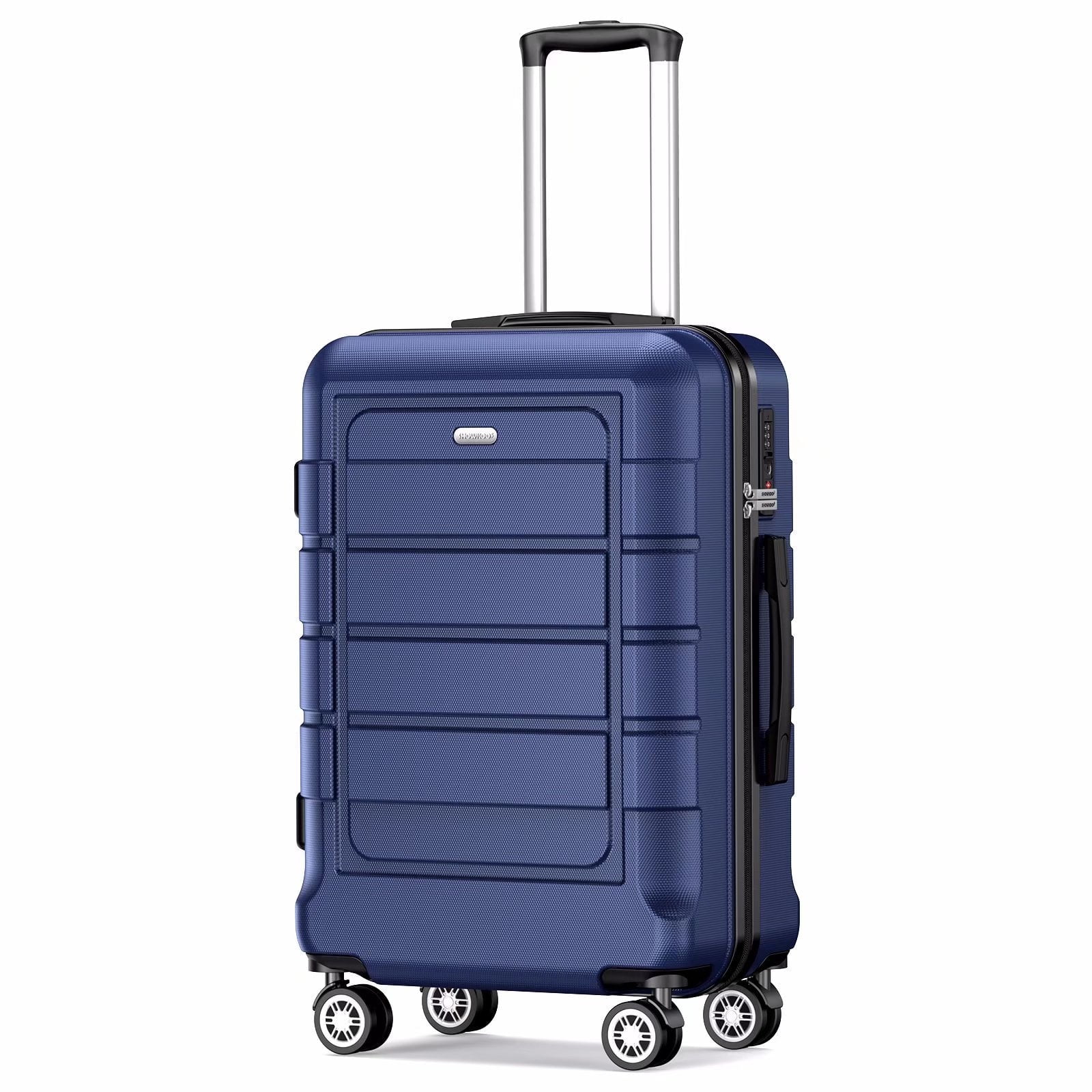 SHOWKOO 20" Carry-on Durable PC+ABS Hardside Luggage with Spinner Wheels TSA Lock (Blue)