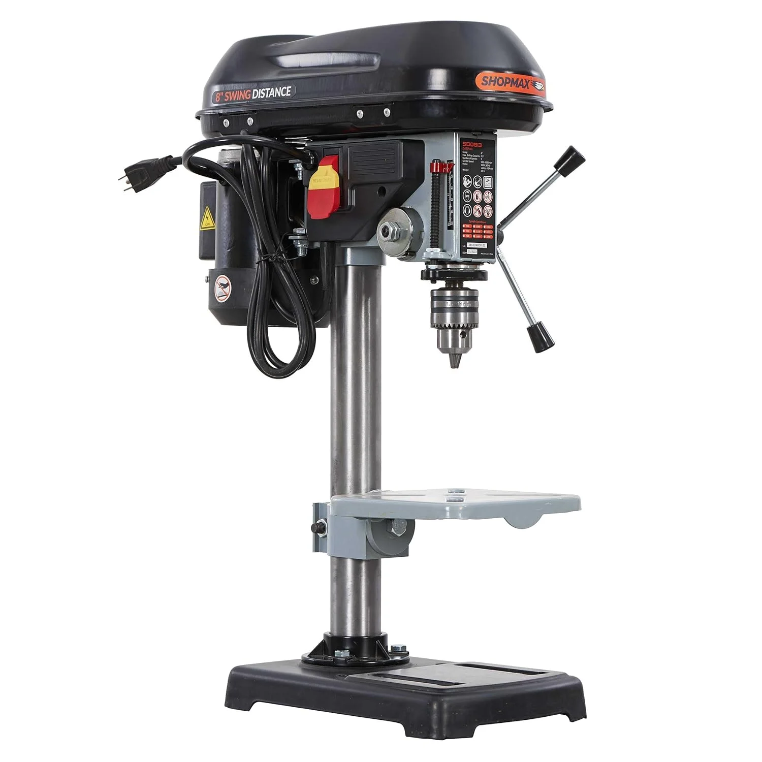 SHOPMAX 8", 4.2Amp, 9 Speeds, 1/2" Chuck Capacity Drill Press