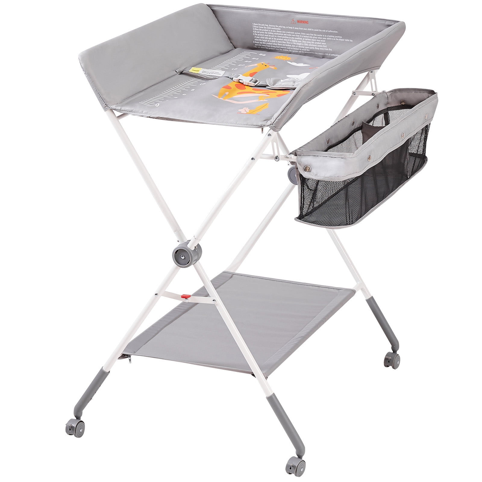 KFFKFF Baby changing table Folding diaper changing table with lockable wheels