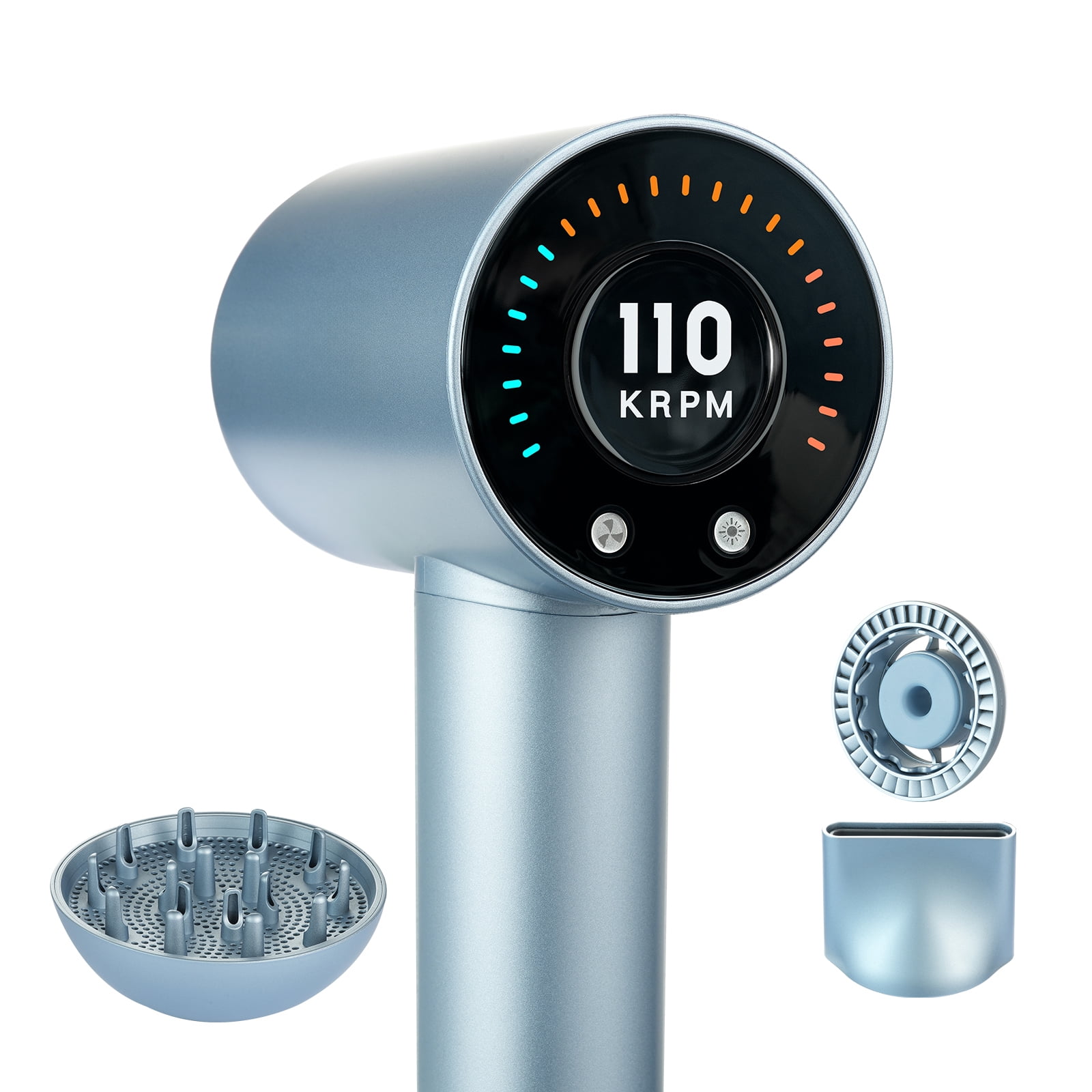 KFFKFF Hair Dryer, 200 Million Negative Ionic Blow Dryer with 105, 000 RPM High-Speed Blow Dryer, 4 Temperatures & 3 Speeds Brushless Motor for Fast Drying, Low Noise Thermo-Control Haird