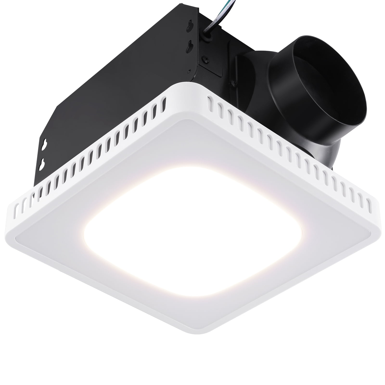 SKYSHALO 110 CFM 1.5 Sones Bathroom Exhaust Fan, 8-LED Colors for Bathroom - White