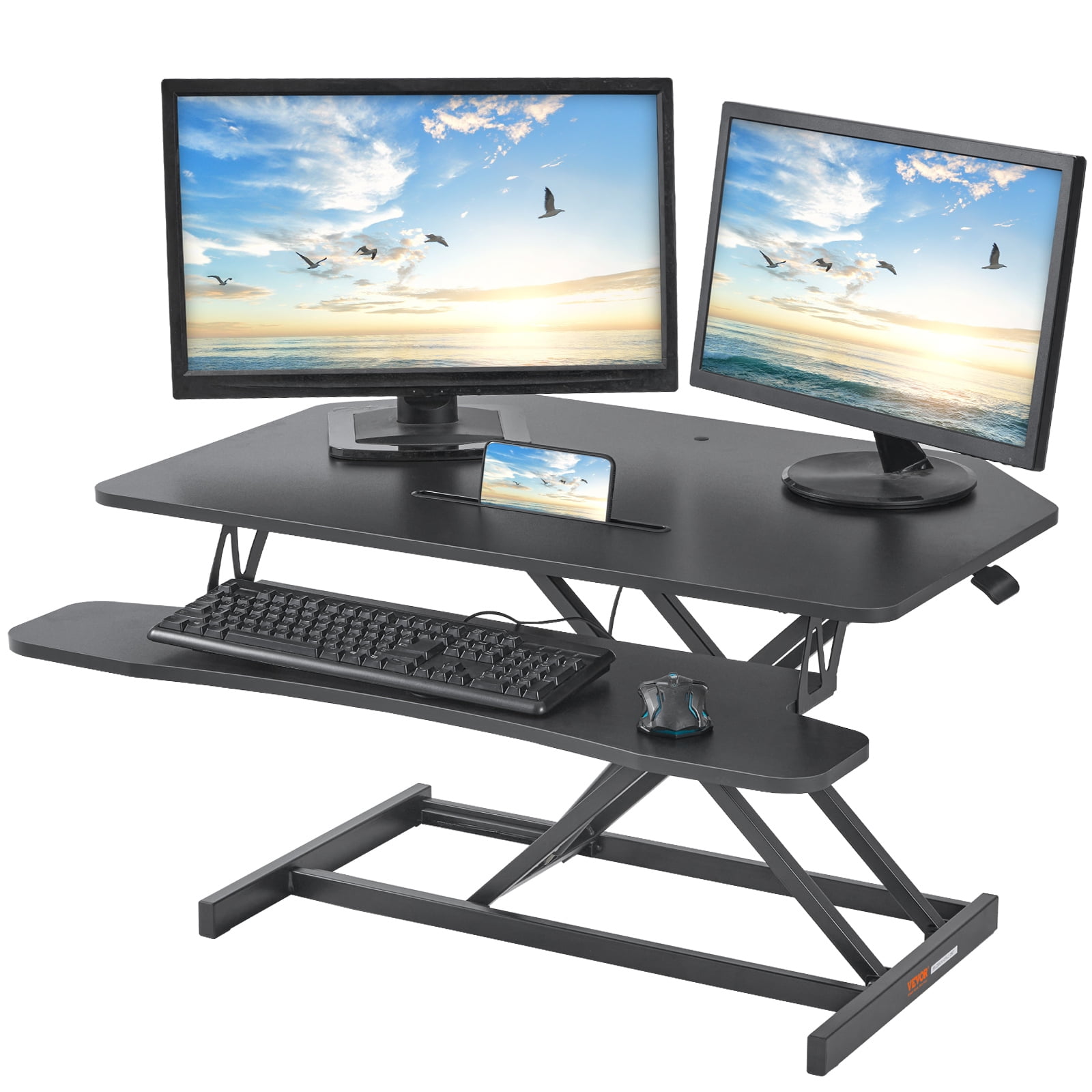 SKYSHALO 2-Tier Standing Desk Converter Stand up Desk Riser 36" Adjustable Height