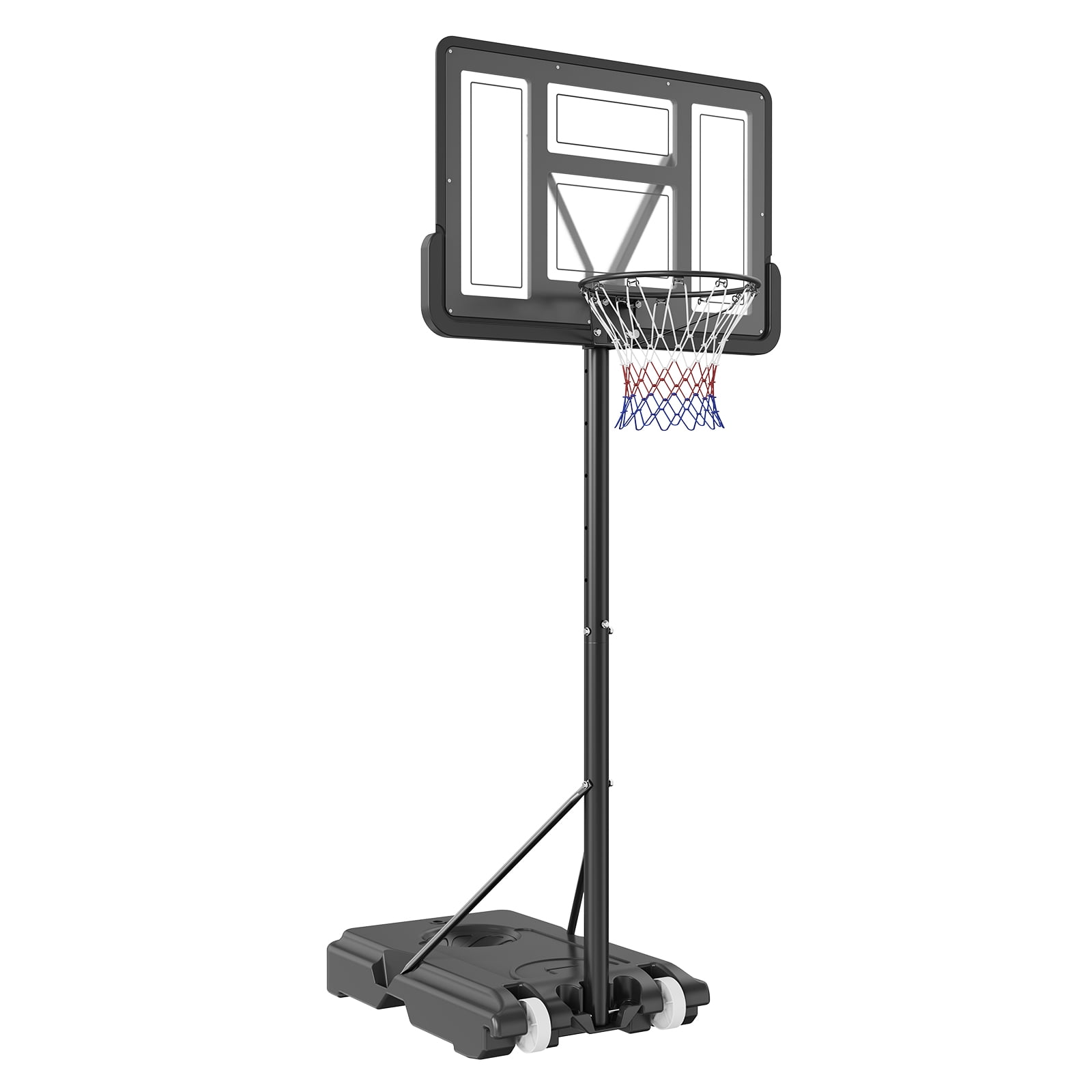 KFFKFF 4-10ft Adjustable Basketball System with 44" Shatterproof Backboard