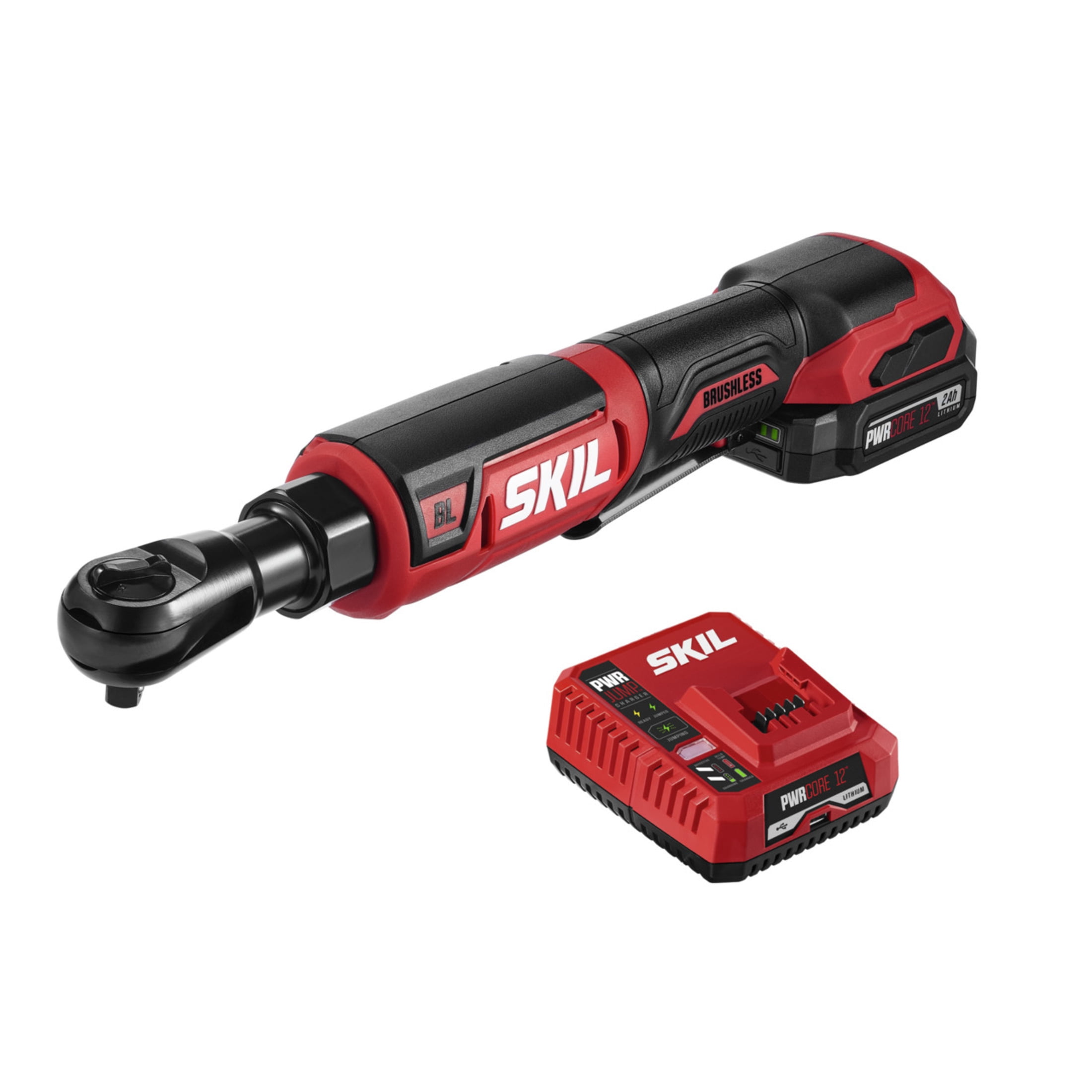 SKIL RW5763A-10 Brushless 12V Cordless 3/8" Ratchet Wrench Kit with 2.0Ah Battery & Charger,