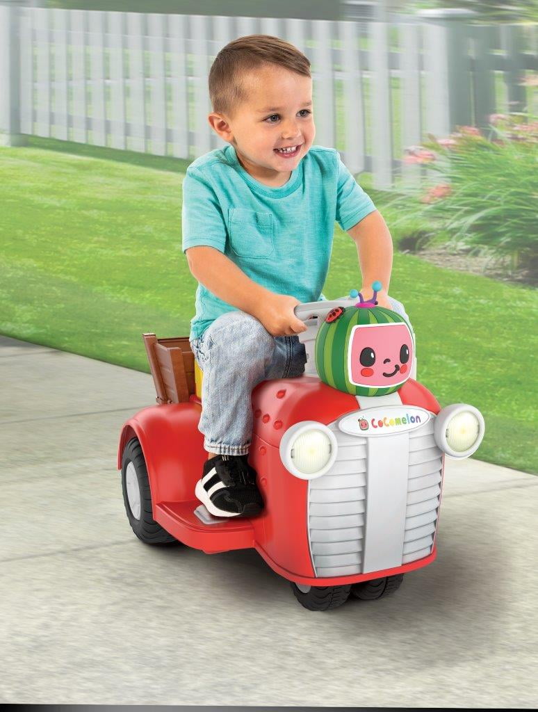 6V Cocomelon Battery Powered Ride on Tractor with Sounds, Kids Ages 18mos and up