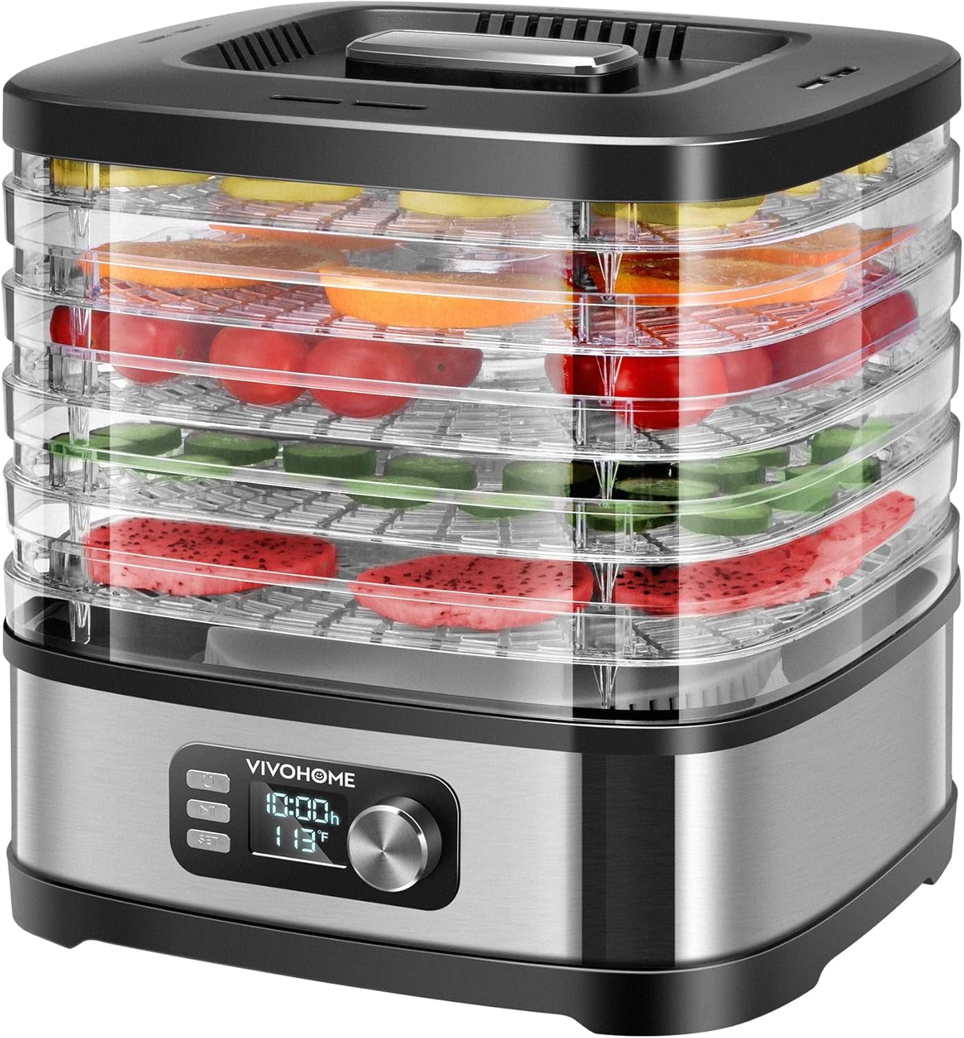 SPECSTAR Food Dehydrator Machine, Dehydrator for Food and Jerky, Fruits, Meat, 5 Trays Electric Dryer Dehydrator with 72H Digital Timer and Temperature Control for Veggies, Herbs, Mushroom, Dog Treats