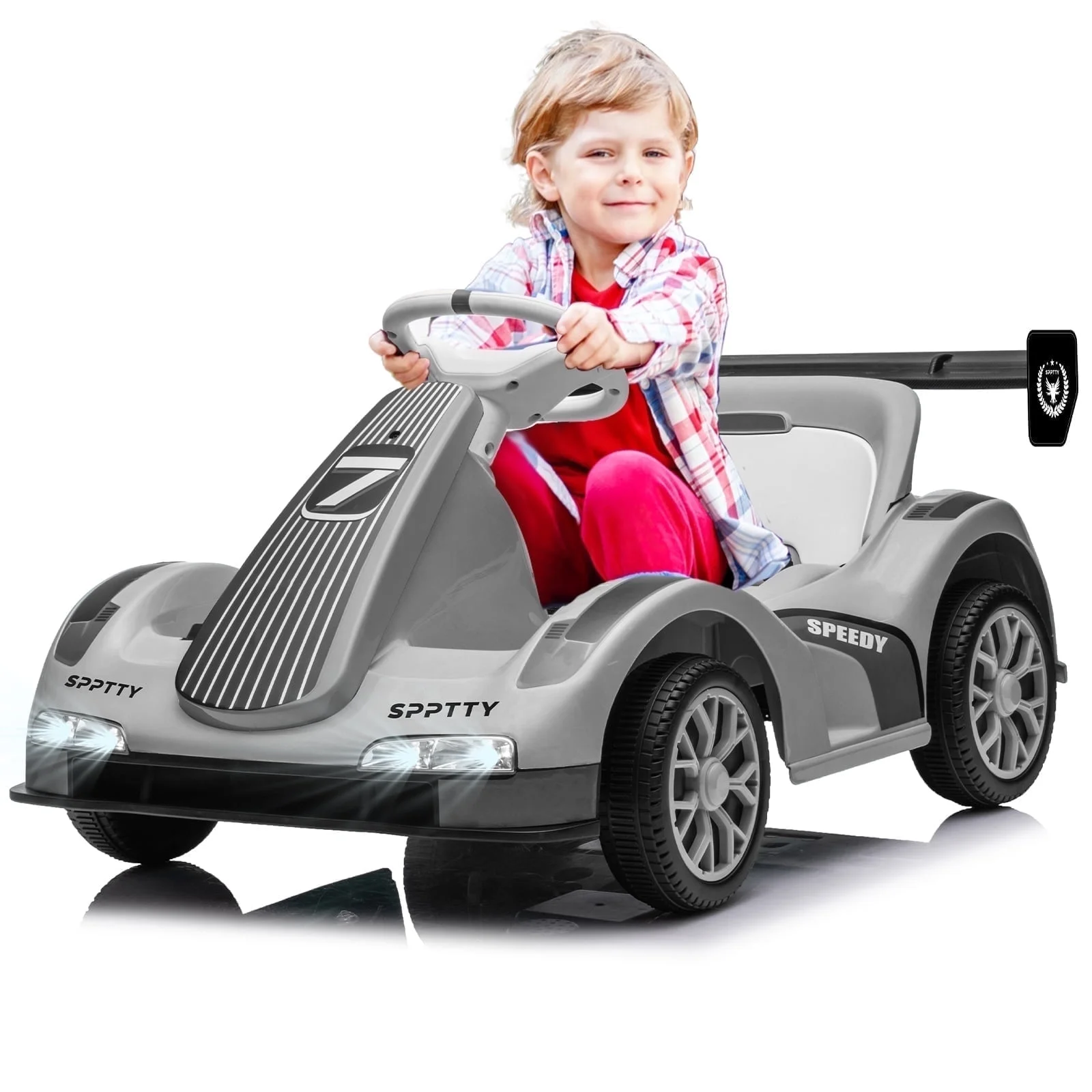 12V Electric Go-kart, Boys and Girls can Take in the Children's Toy Car, Equipped with a Remote Control and USB interface, with Music and Story Functions, A Children's Transportation Toy Gift