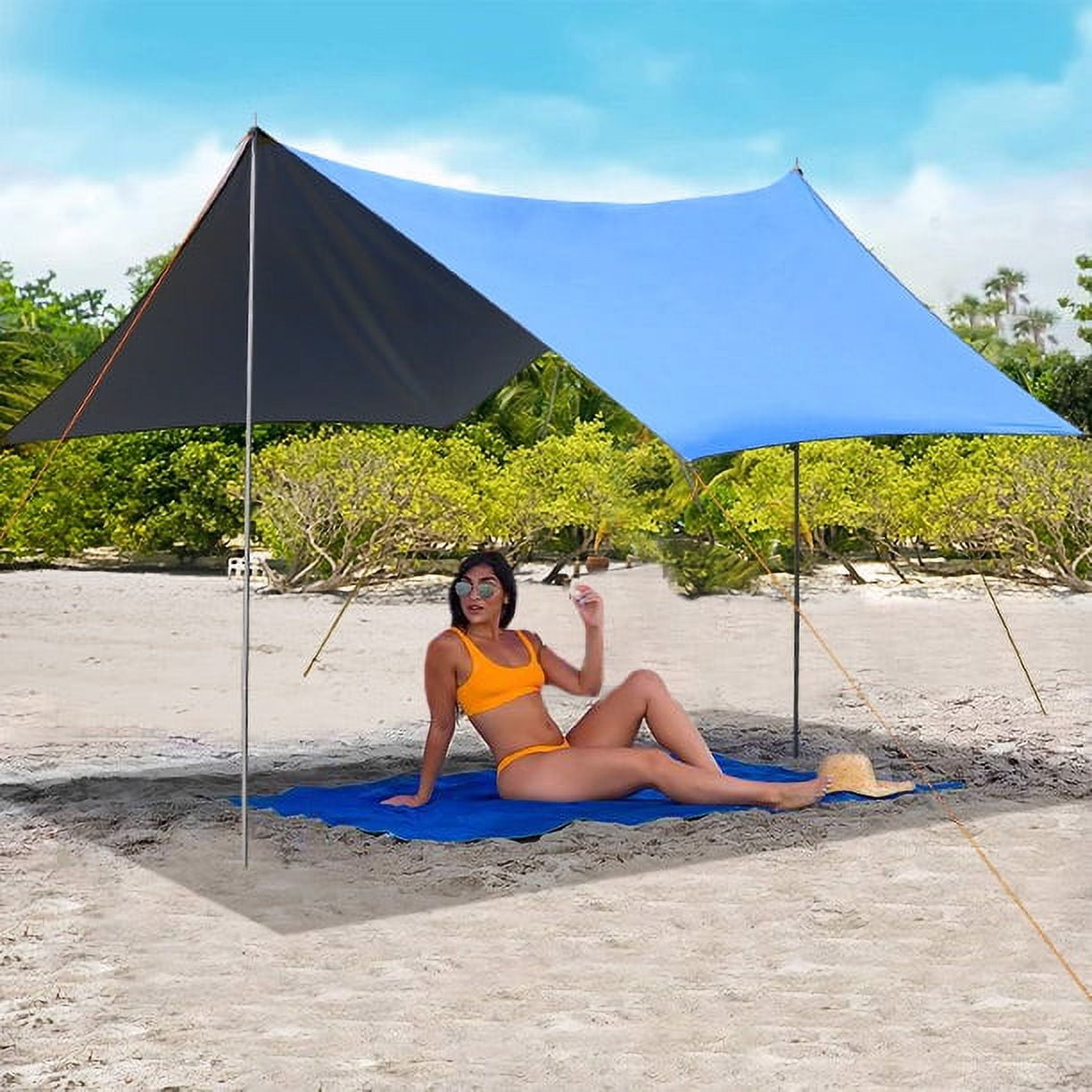 SUGIFT UPF50+ Protection Beach Tent, 10' x 10', Blue