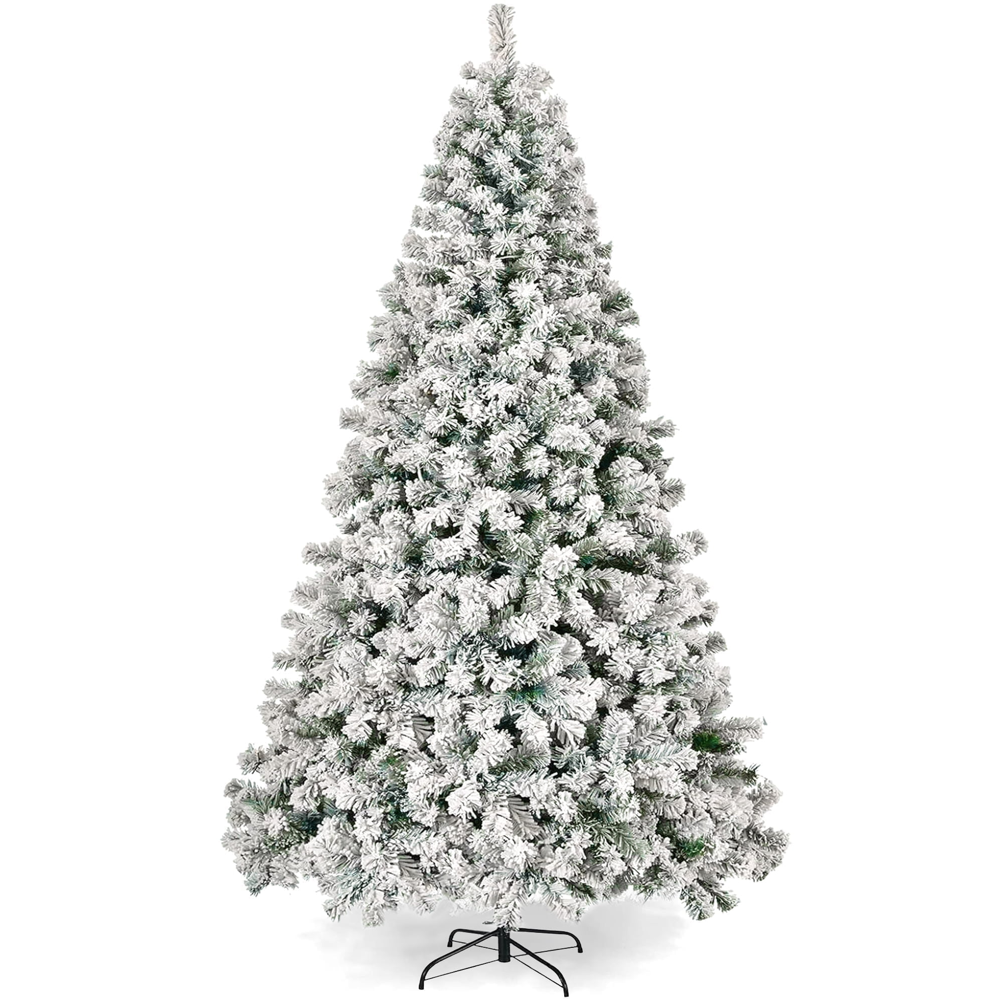 SUGIFT 6ft Snow Flocked Christmas Tree Unlit Holiday Decor