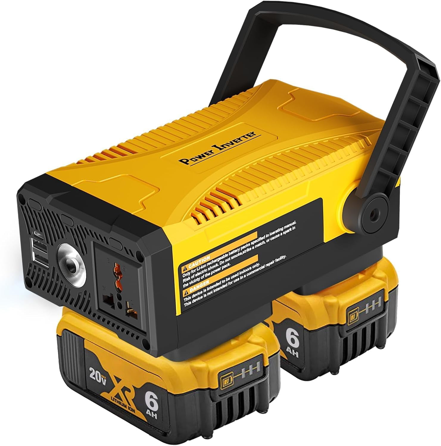 SUNBAT Power Inverter Compatible with DeWalt Battery,Include 2Pack 20V 6.0Ah Replace DeWalt Battery