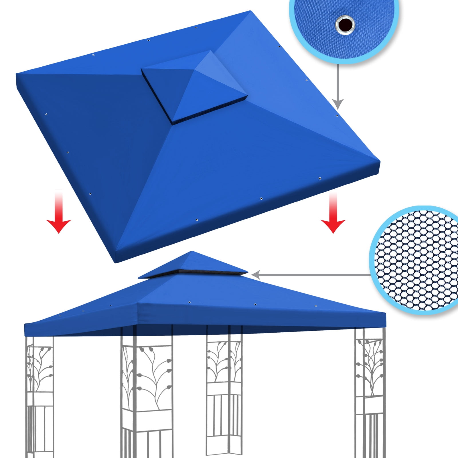 Sunny 10' x 10' Blue Event Outdoor Canopies, Water Repellent