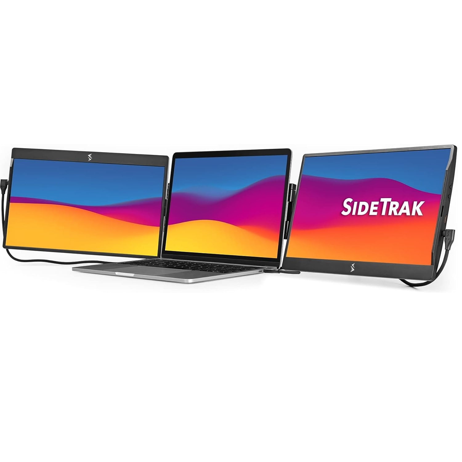 SideTrak Swivel Triple Portable Monitor for Laptop | Attachable 14" FHD IPS Rotating Three Screen Laptop | Compatible with Mac, PC, & Chrome | Powered by USB or Mini HDMI
