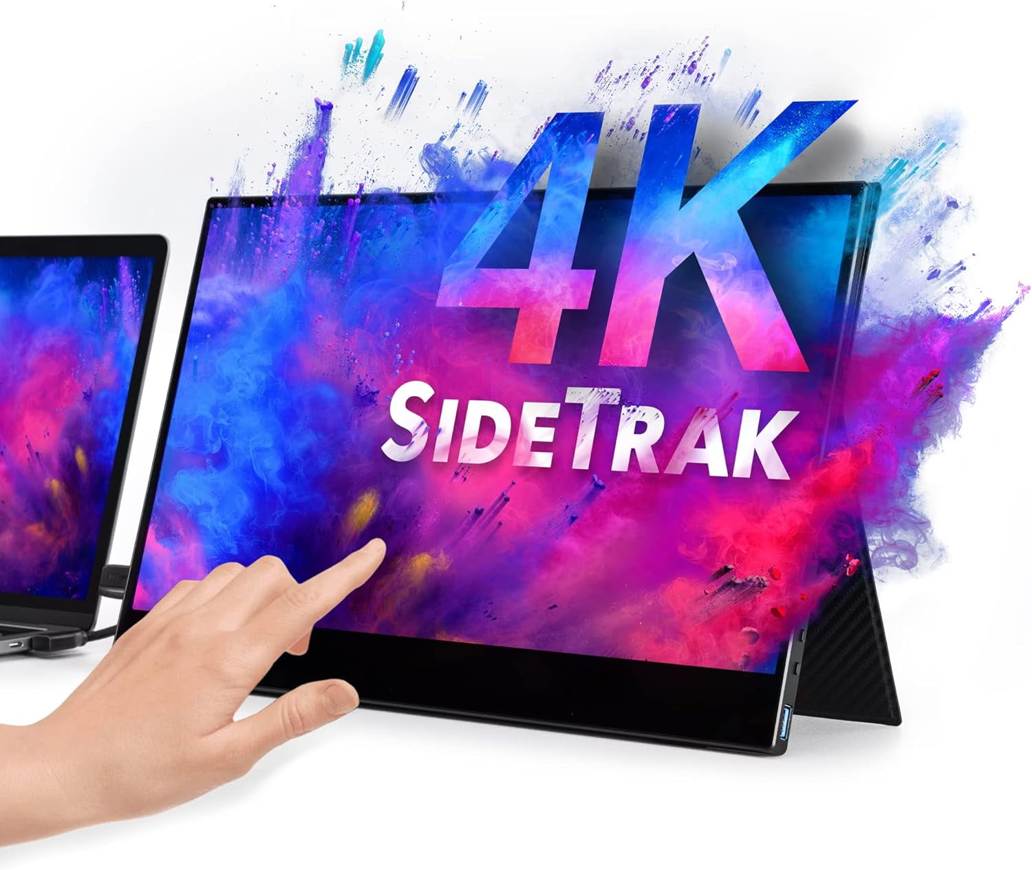 SideTrak Solo 15.6" 4k Touchscreen Portable Monitor for Laptop | Freestanding Ultra HD LED USB Laptop Dual Screen | Compatible with Mac, PC, & Chrome | Powered by USB-C or Mini HDMI