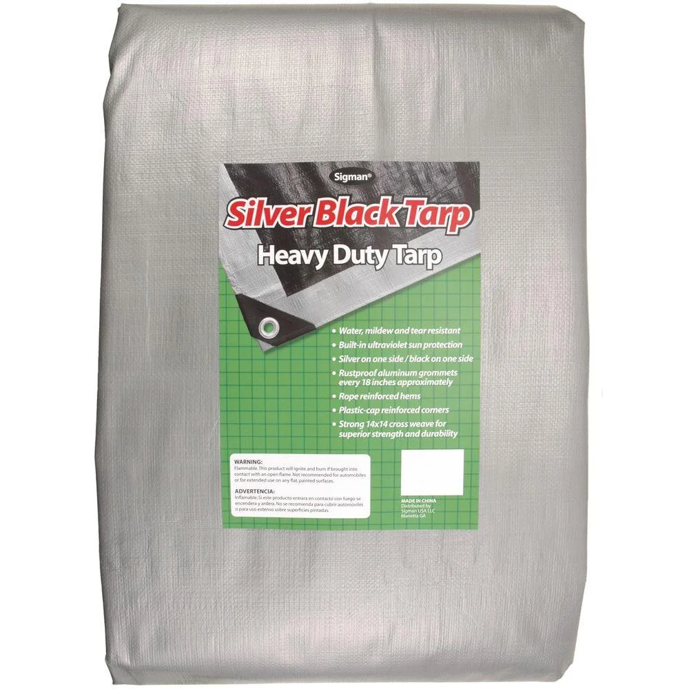 Sigman 10' x 20' Silver Black Heavy Duty Tarp