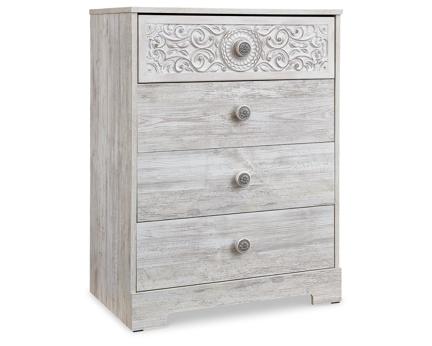 Signature Design by Ashley Paxberry Boho 4 Drawer Chest of Drawers, Whitewash