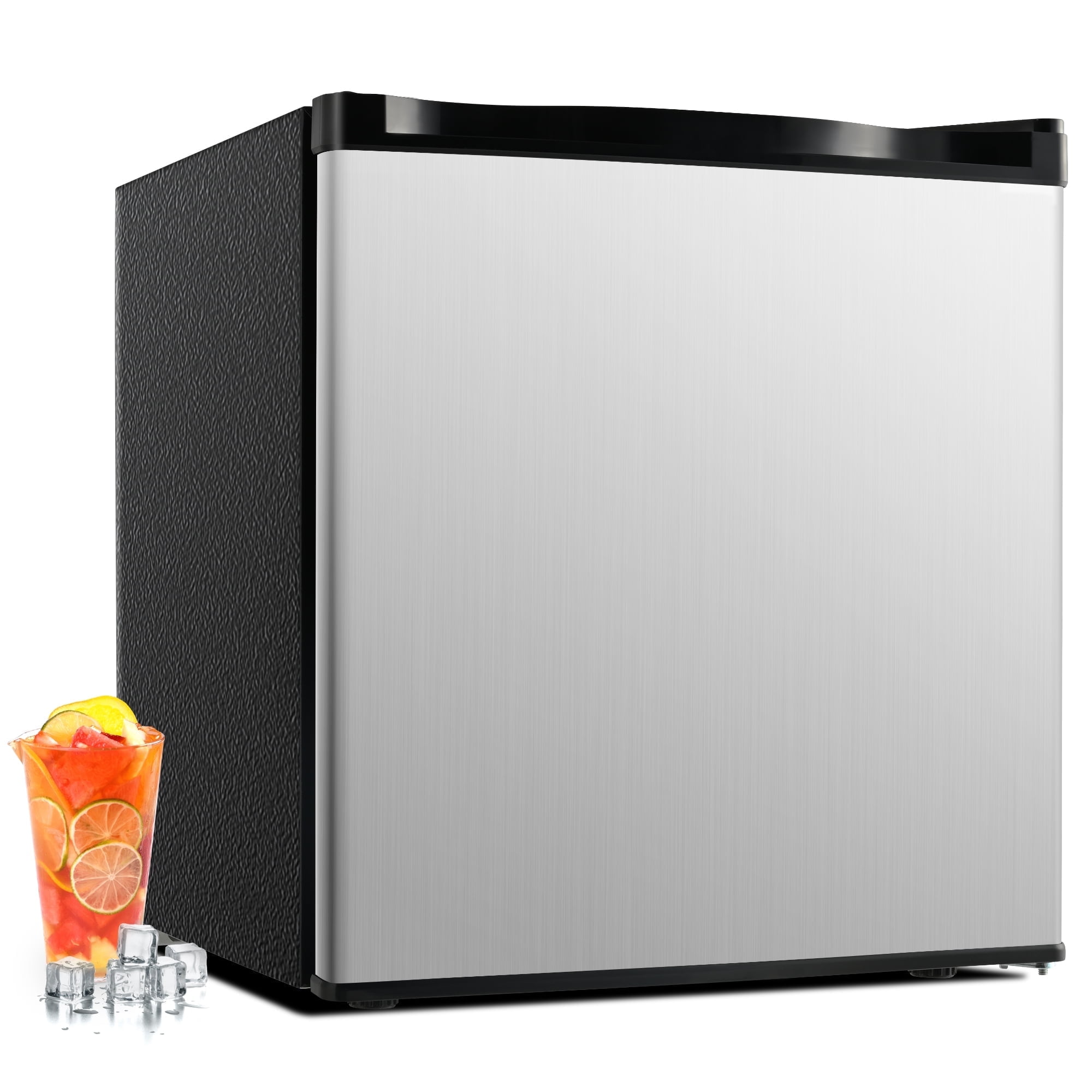 Simzlife 1.6 Cu.ft Mini Fridge with Freezer, Single Door Mini Refrigerator, Silver