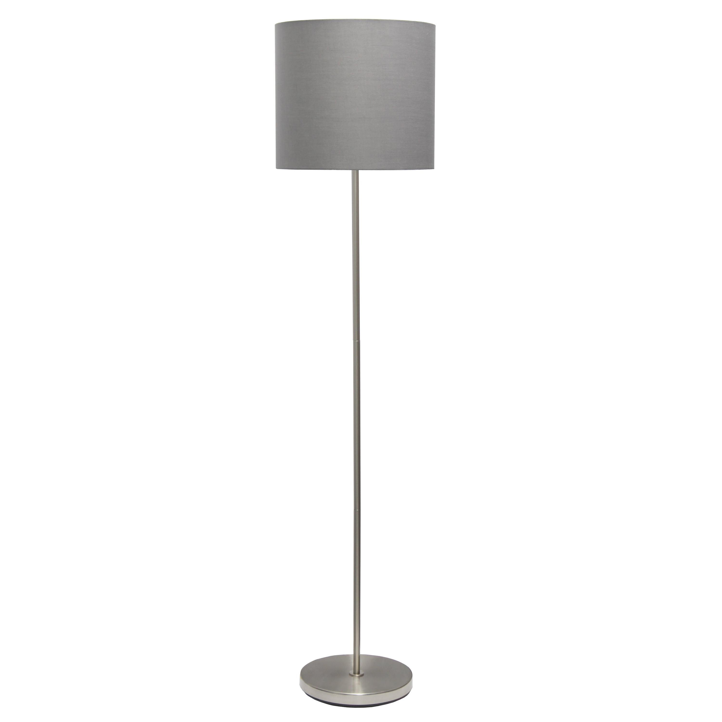 Simple Designs Brushed NIckel Drum Shade Floor Lamp