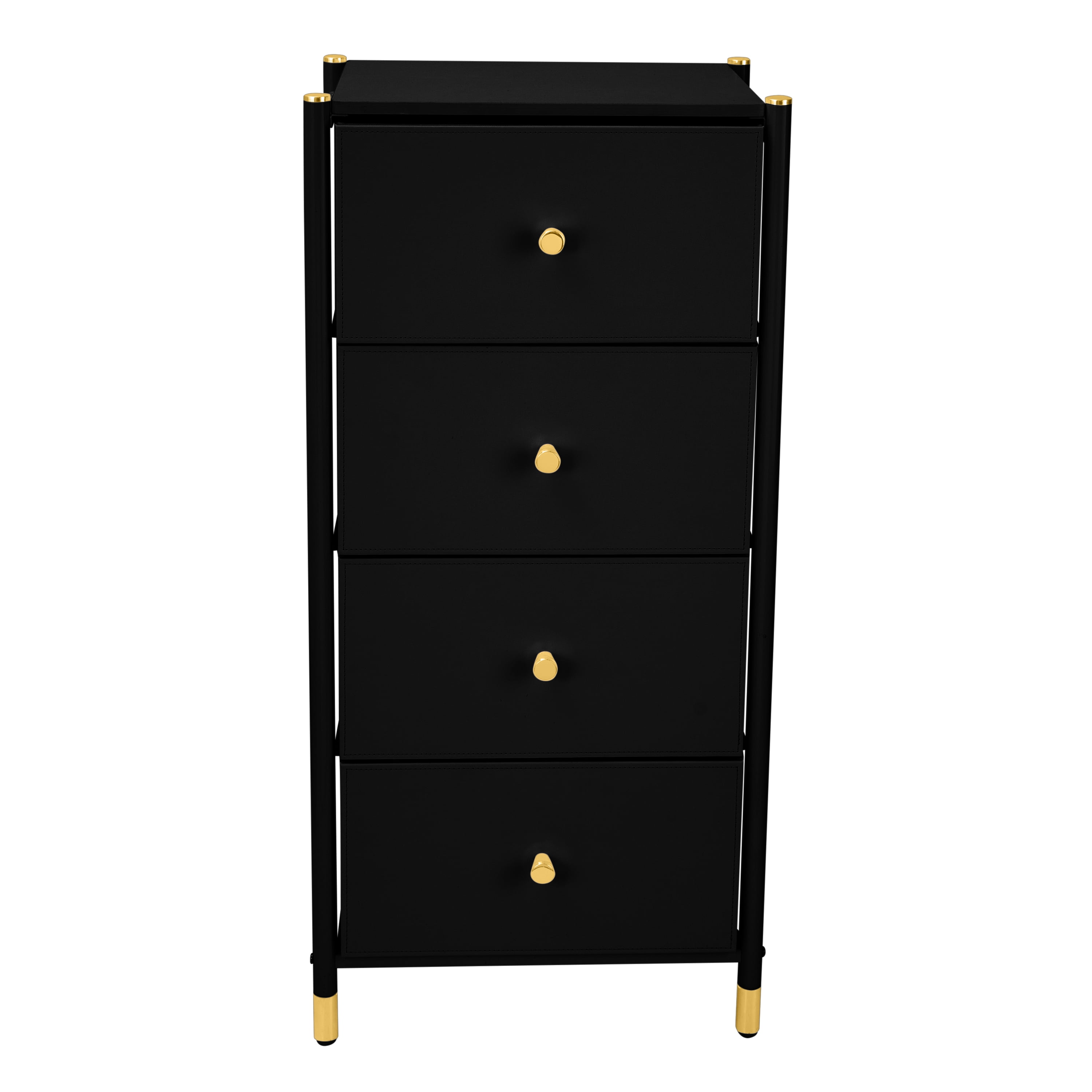 Simplify Adult 4 Drawer Luxury Dresser in Black