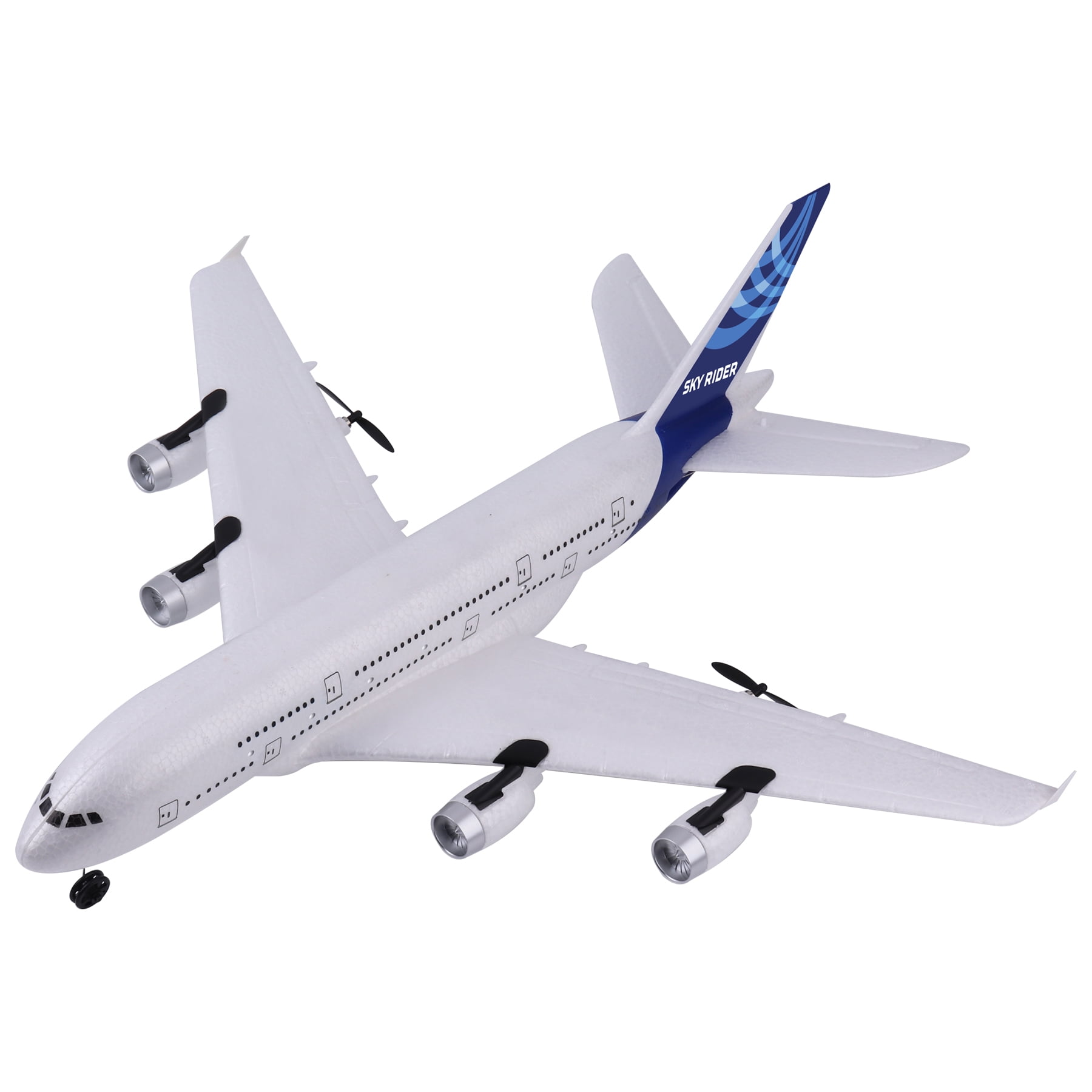 Sky Rider X 72 Remote Control Jumbo Jetliner Airplane, DR472W, White/Blue