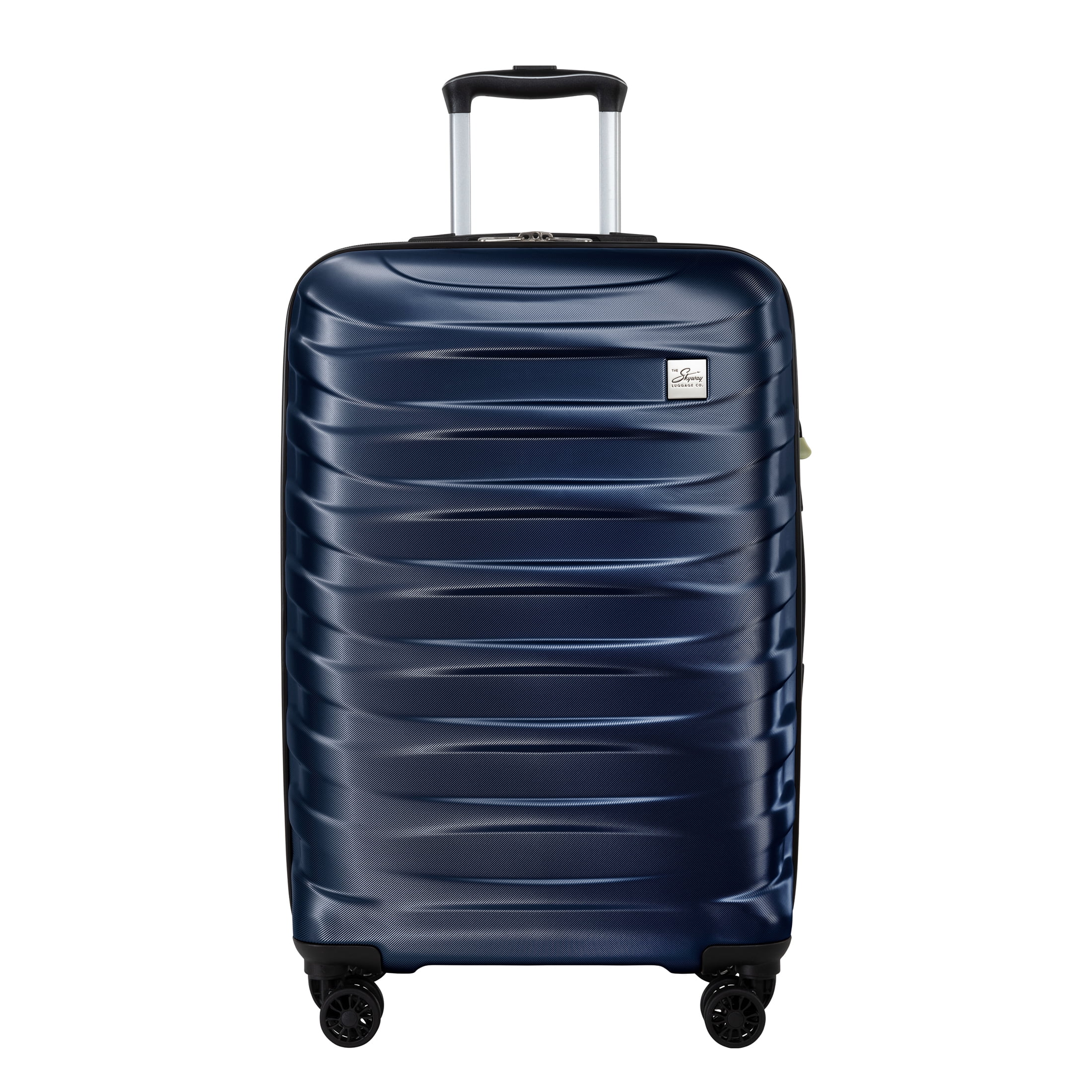 Skyway Luggage Camano Hardshell 24" Expandable Medium Checked Luggage Suitcase with Spinner Wheels, Blue