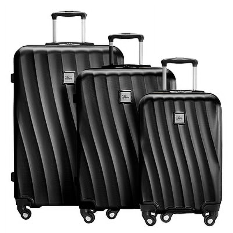Skyway Luggage Roche Harbor Hardside 3-Piece Luggage Set with Spinner Wheels, Black