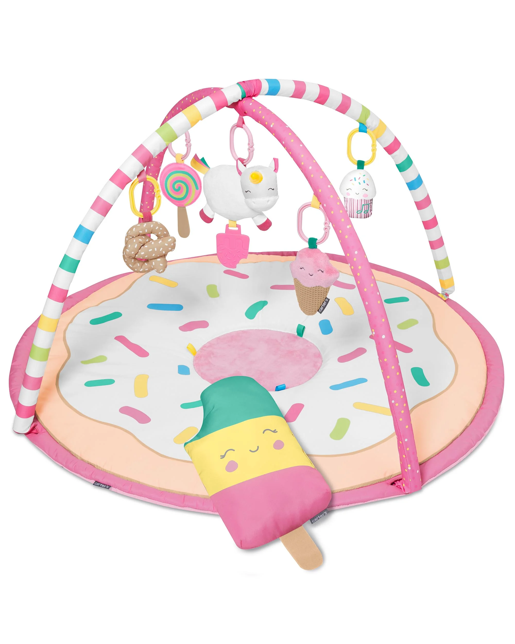 Skip Hop Sweet Surprise Play Gym for Ages 0+ - Plush and Interactive Baby Activity Mat with Developmental Toys, Pink