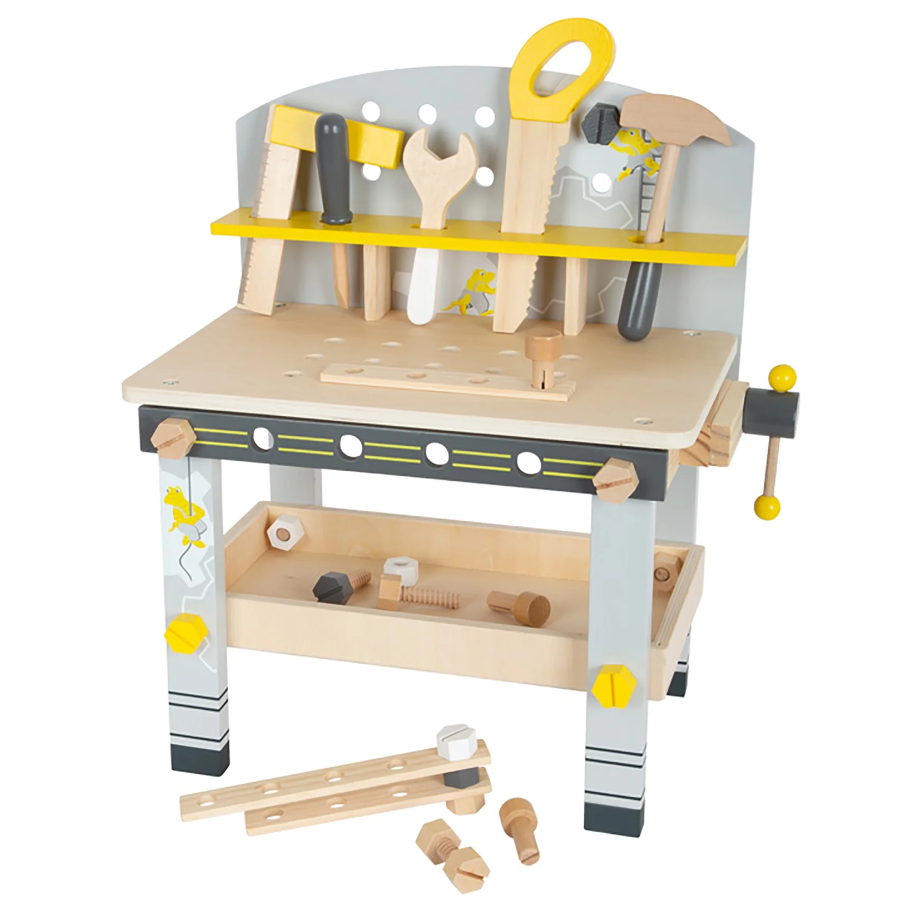 Small Foot Wooden Toys Compact Workbench "Miniwob" Playset Designed for Children Ages 3+ Years