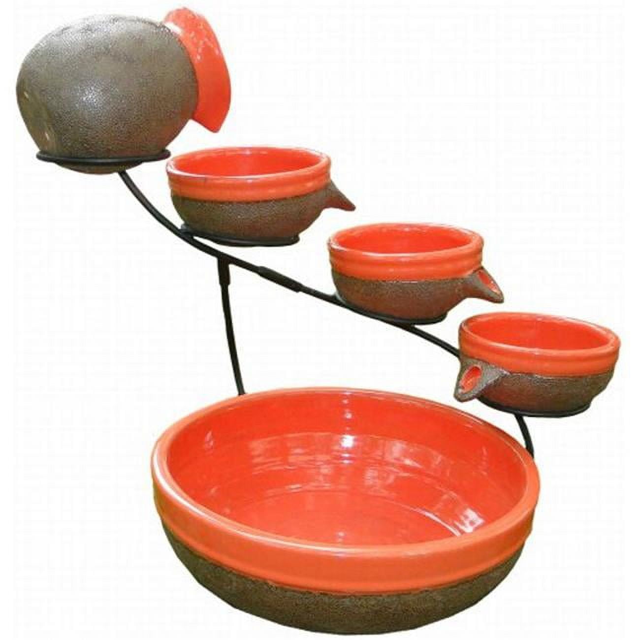 Smart Solar 23964R01 Tangerine Ceramic Solar Cascade - Rustic Brown