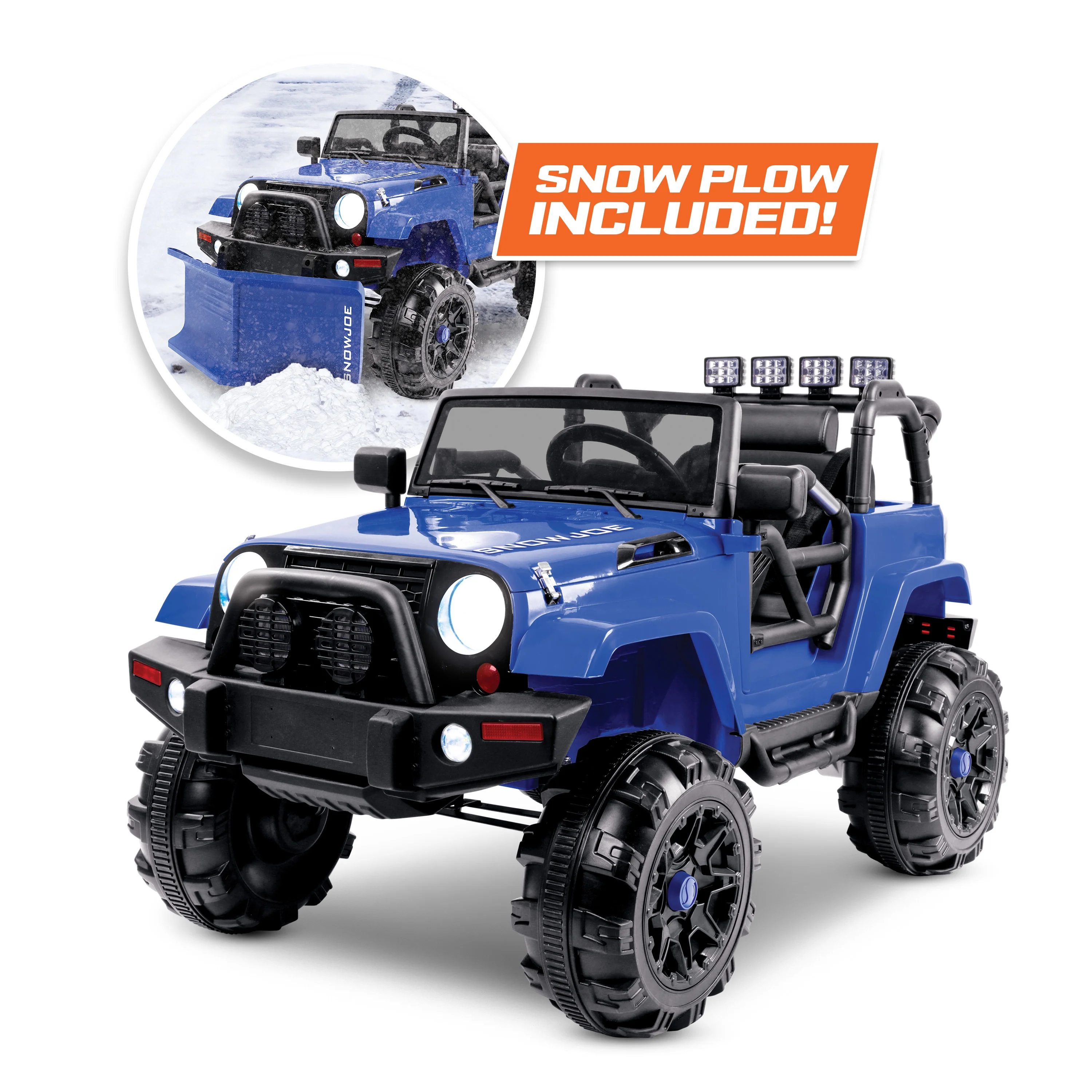Snow Joe 24V Ride On Car Toy with Snow Plow Scoop and Parental Remote, Blue, 24V-SUV1