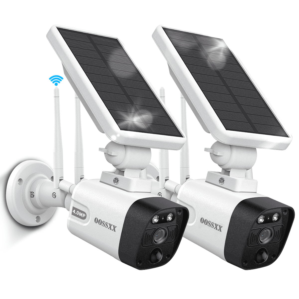 (Solar Powered Wireless Camera 3.0MP)WiFi Home Surveillance Camera with Two Way Audio and Night Vision,2 Packs