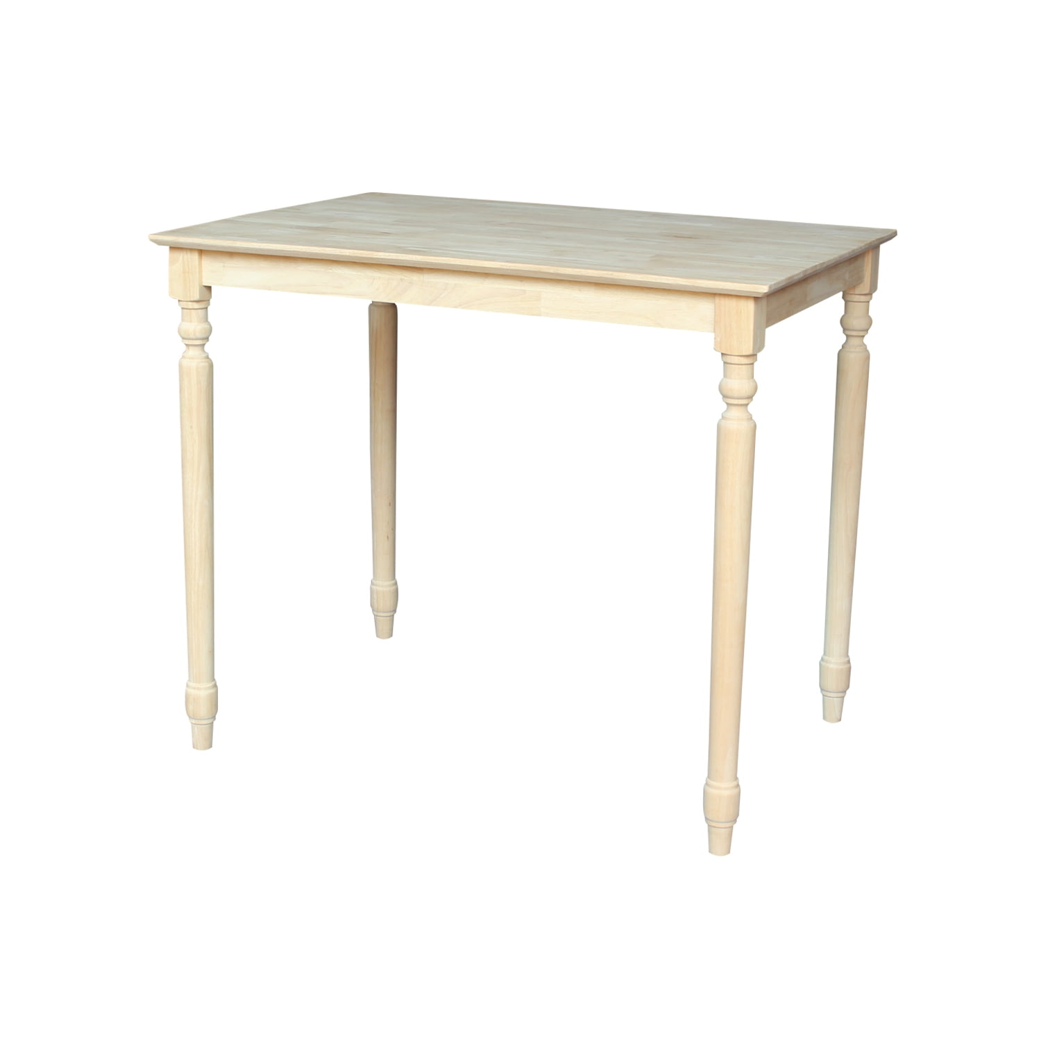 Solid Wood Top Table - Turned Legs