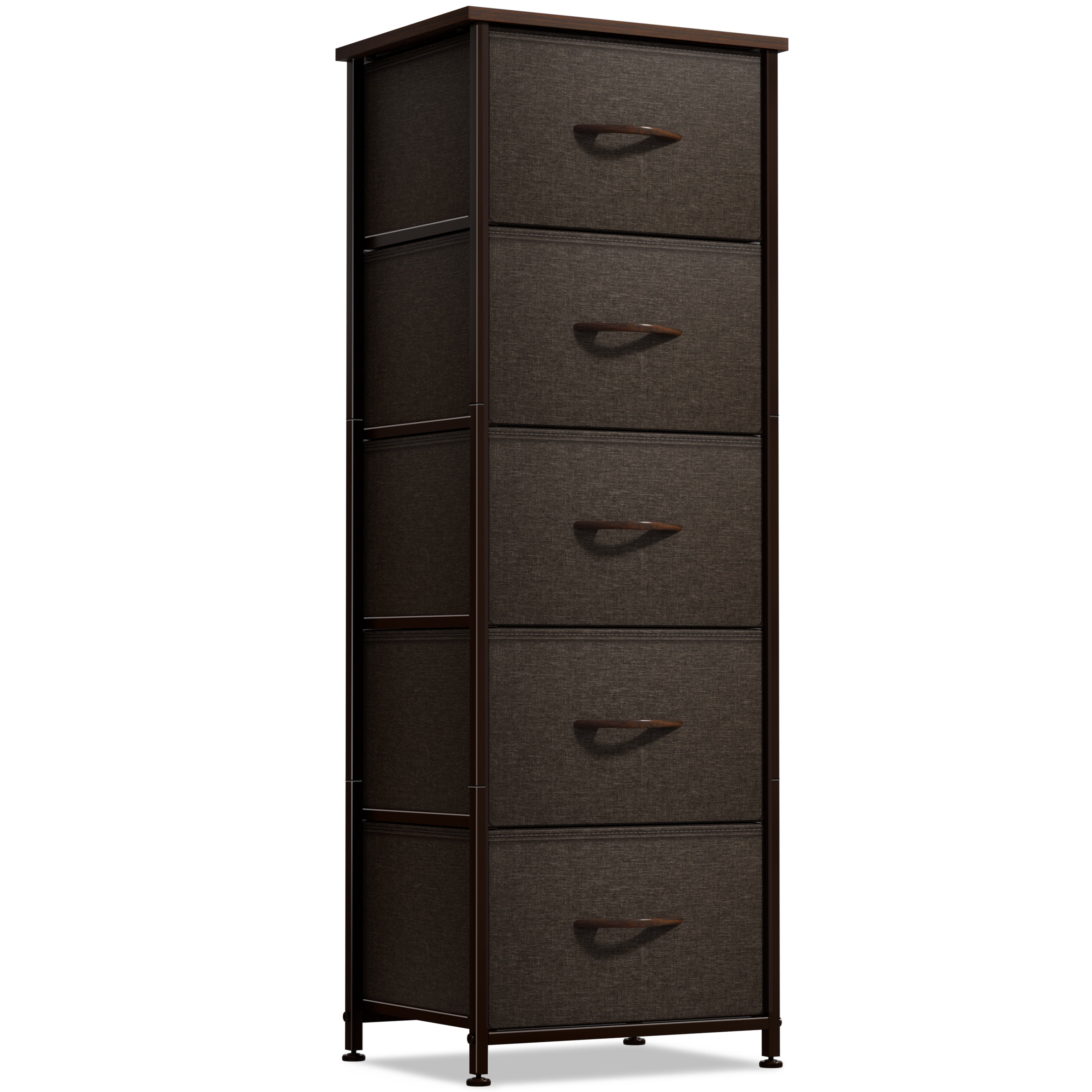 Sorbus Dresser Storage Tower, Organizer for Closet, Tall Dresser for Bedroom, Chest Drawer for Clothes, home office, Living Room, College Dorm, Steel Frame, Wood Top, Fabric, 5 Drawers