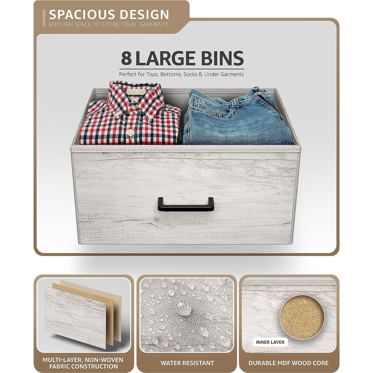 Sorbus Dressers for Bedroom with 8 Drawers, Chest of Drawers for Bedroom