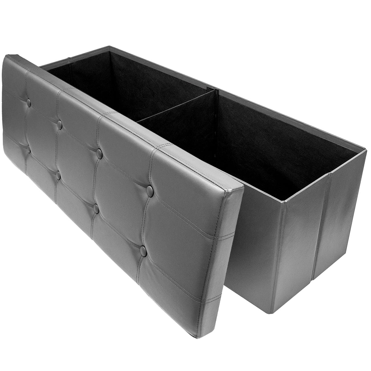 Sorbus Folding Storage Ottoman Bench – 43" Leather Ottoman with Storage, 700lbs Capacity, Bedroom, Entryway