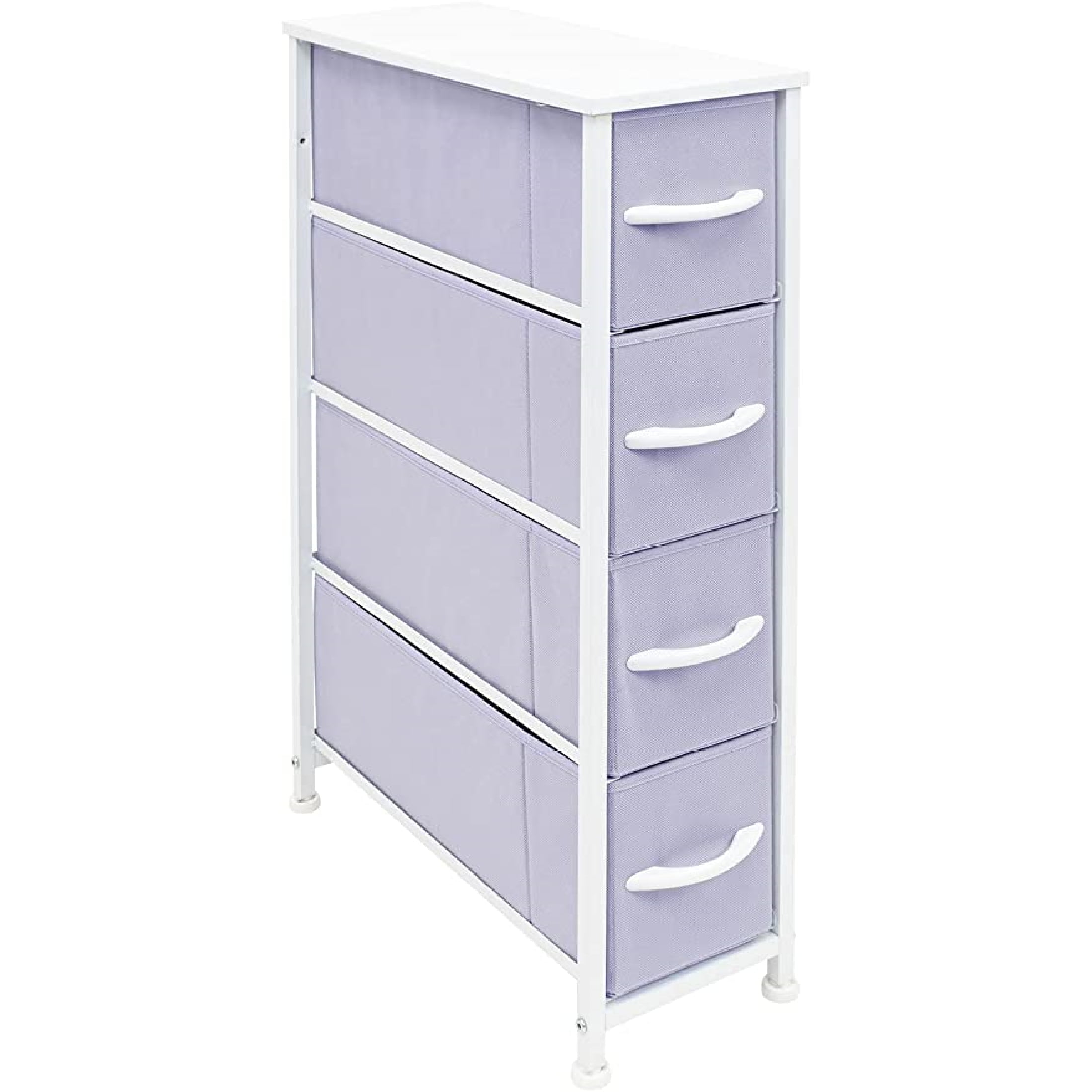 Sorbus Narrow 4-Drawer Dresser: Compact Storage for Children and Adults in Bedrooms, Bathrooms, and Laundry (Purple)