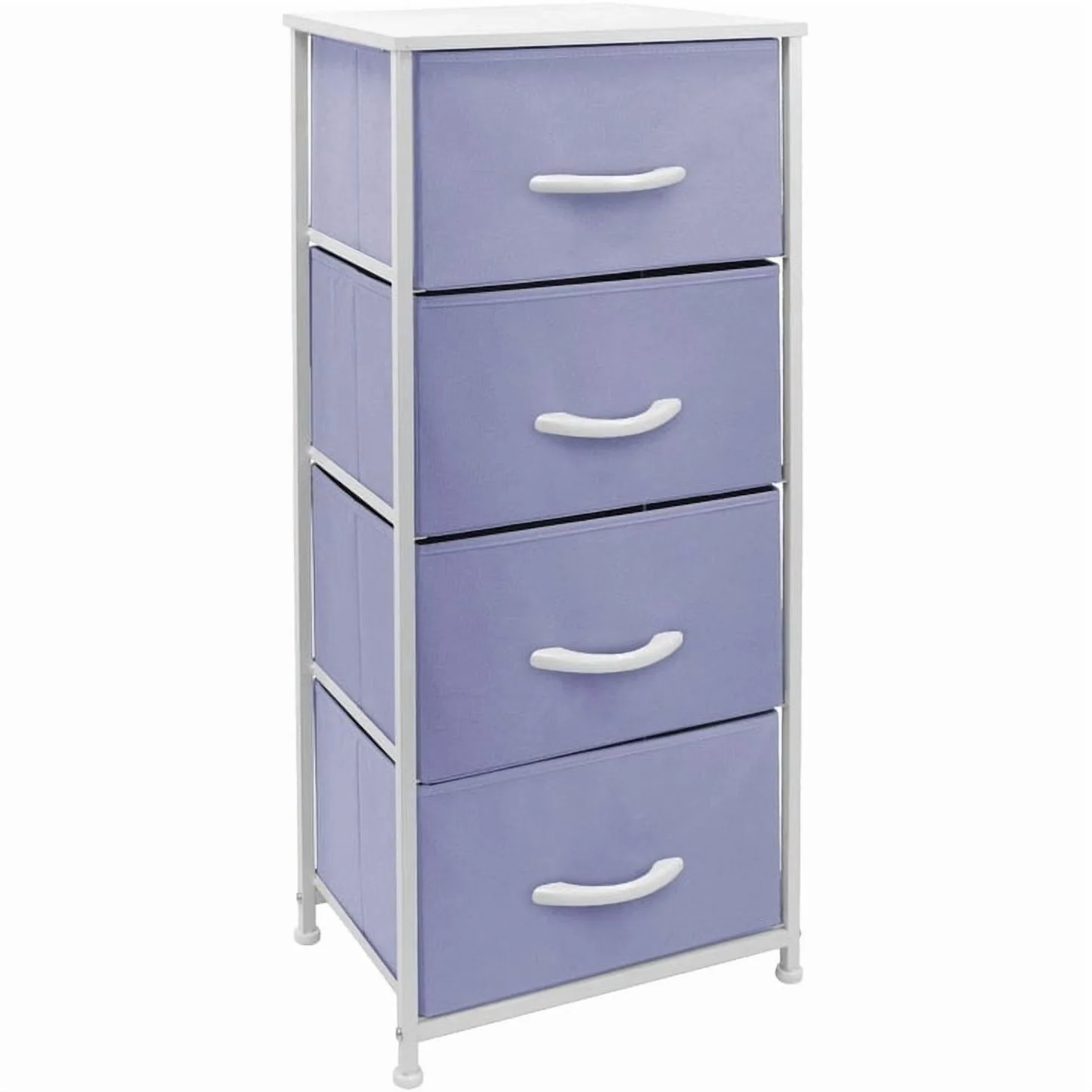 Sorbus 4 Drawer Bedside Nightstand Chest Tower Bedroom Dresser, Pastel Colors Purple