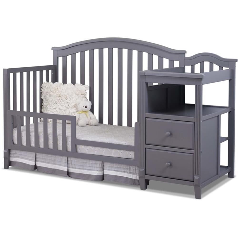 Sorelle Furniture Berkley 4-in-1 Convertible Crib and Changer, Gray