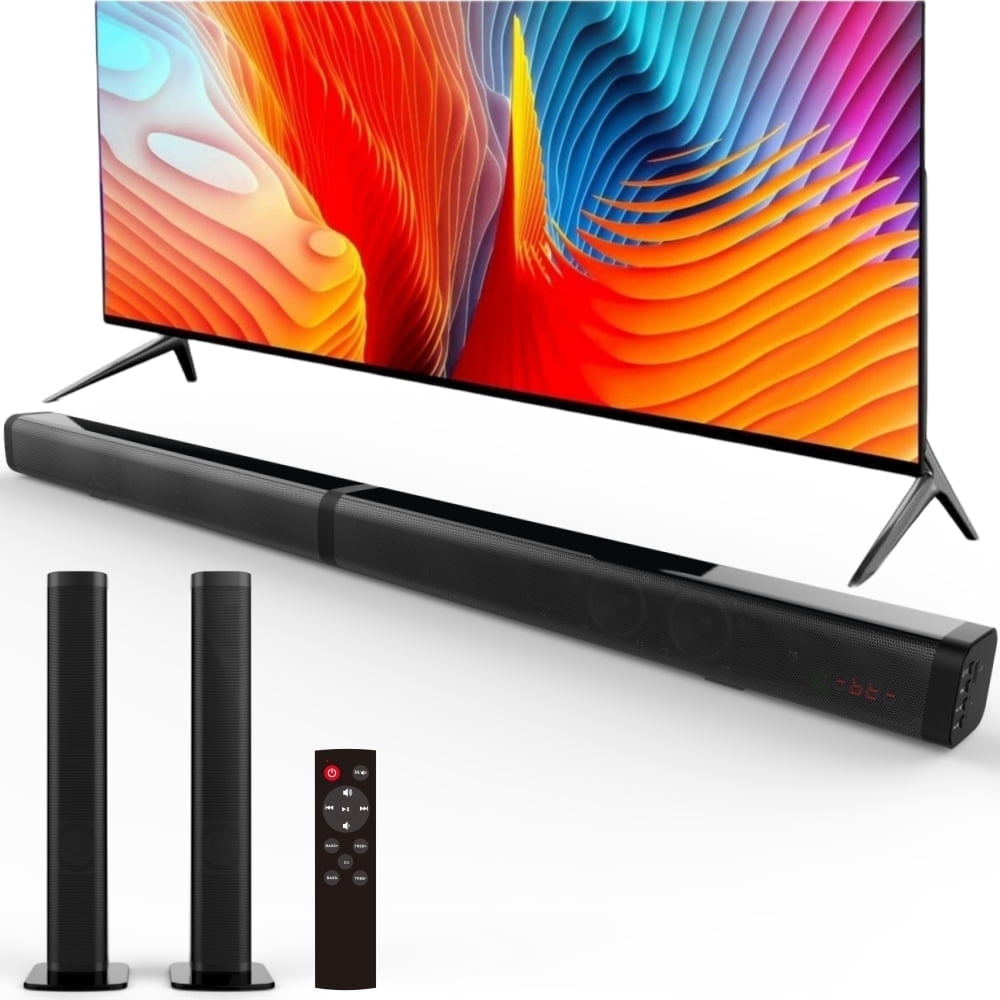 Tyethy Sound Bar for TV 40W Bluetooth 5.0 Wireless Split Soundbar with Surround Sound System for Home Theater TV Audio Speaker