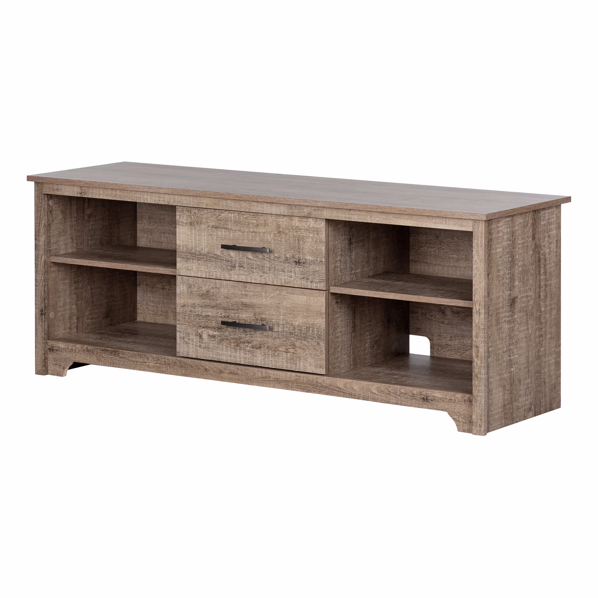 South Shore Fusion TV Stand with Drawers for TV up to 60", Weathered Oak