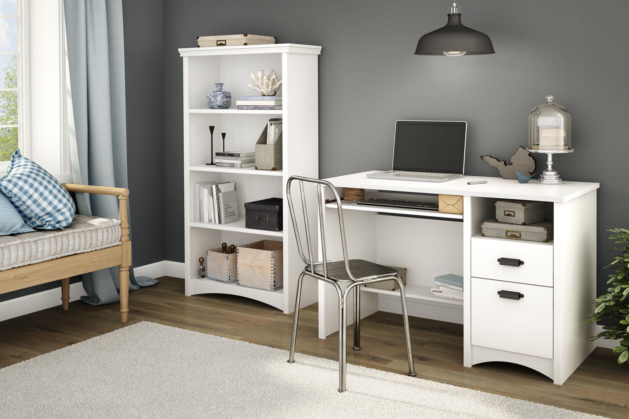 South Shore Gascony, Traditional Desk, Medium Desk White